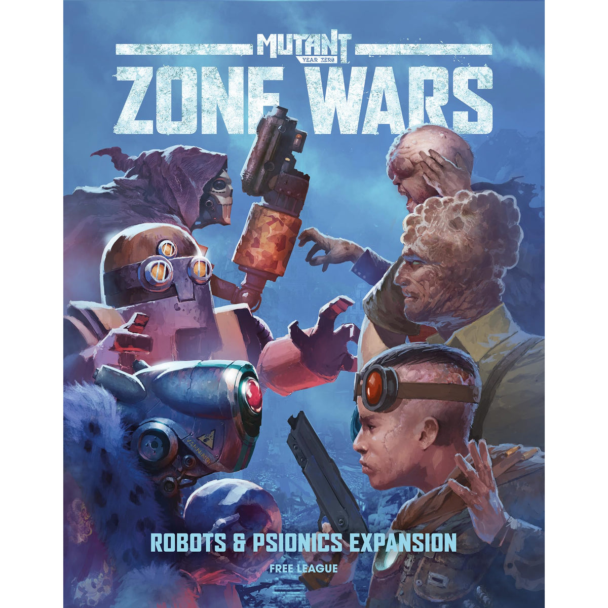 Free League Mutant Year Zero: Zone Wars - Robots & Psionics Expansion | 2 New Factions | 10 Miniatures | 5 Scenarios