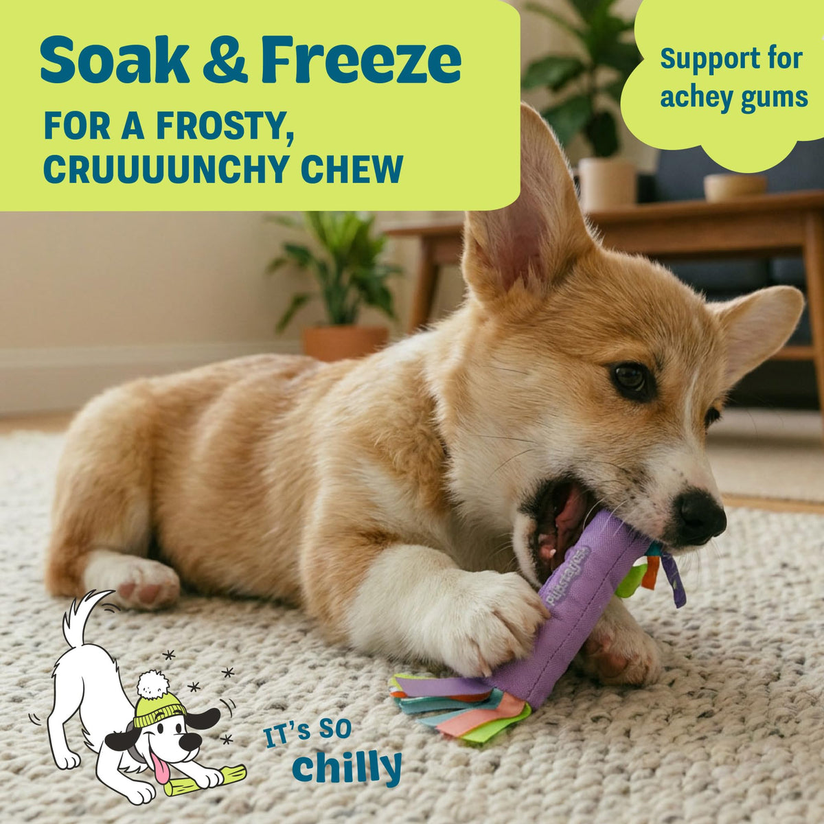 Pupstages Cool Teething Stick Dog Toy - Soothes Gums, Reduces Destructive Behavior, Freezable 6
