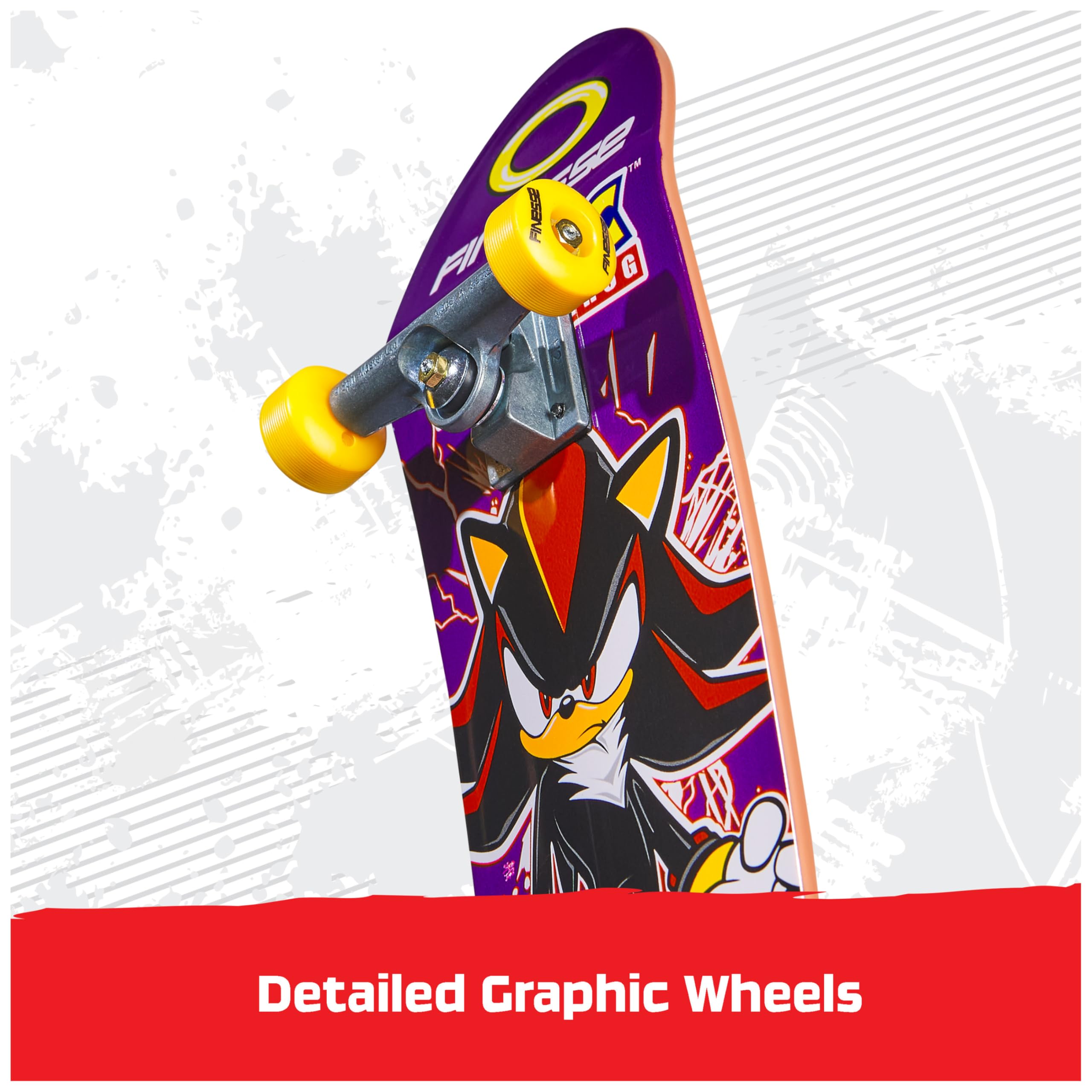 Tech Deck Finesse X Sonic Age 6+ Handboard | 9x Size Mini Skateboard | Die-Cast Trucks 9