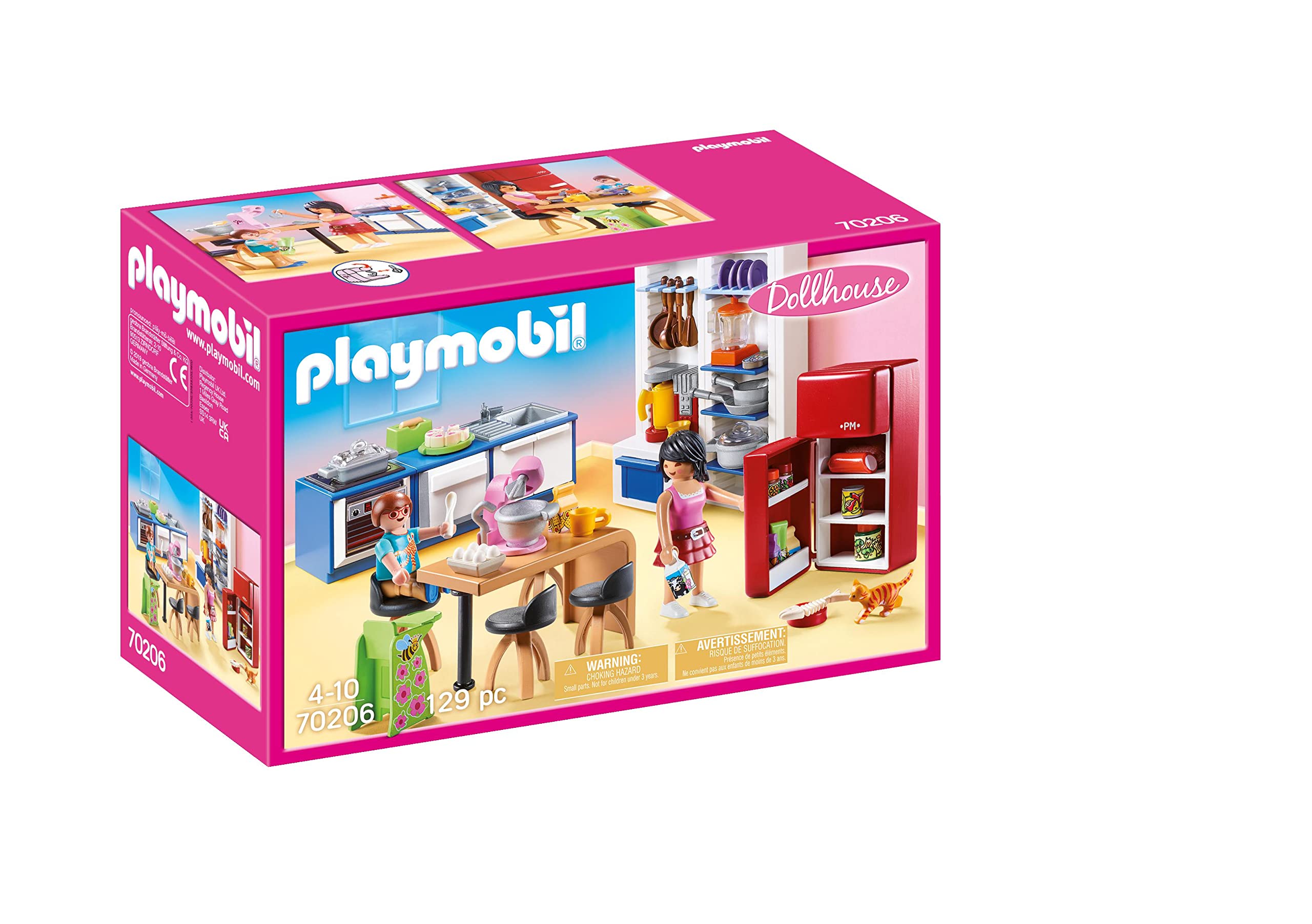 PLAYMOBIL Family Kitchen 70206 - Playset for Kids Ages 4+ 5