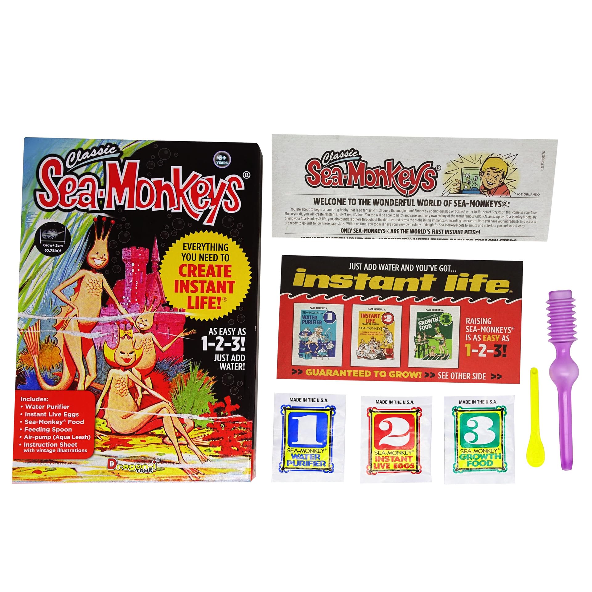 Sea Monkeys Instant Life Retro Kit - Live Brine Shrimp Habitat for Kids 5+ 1