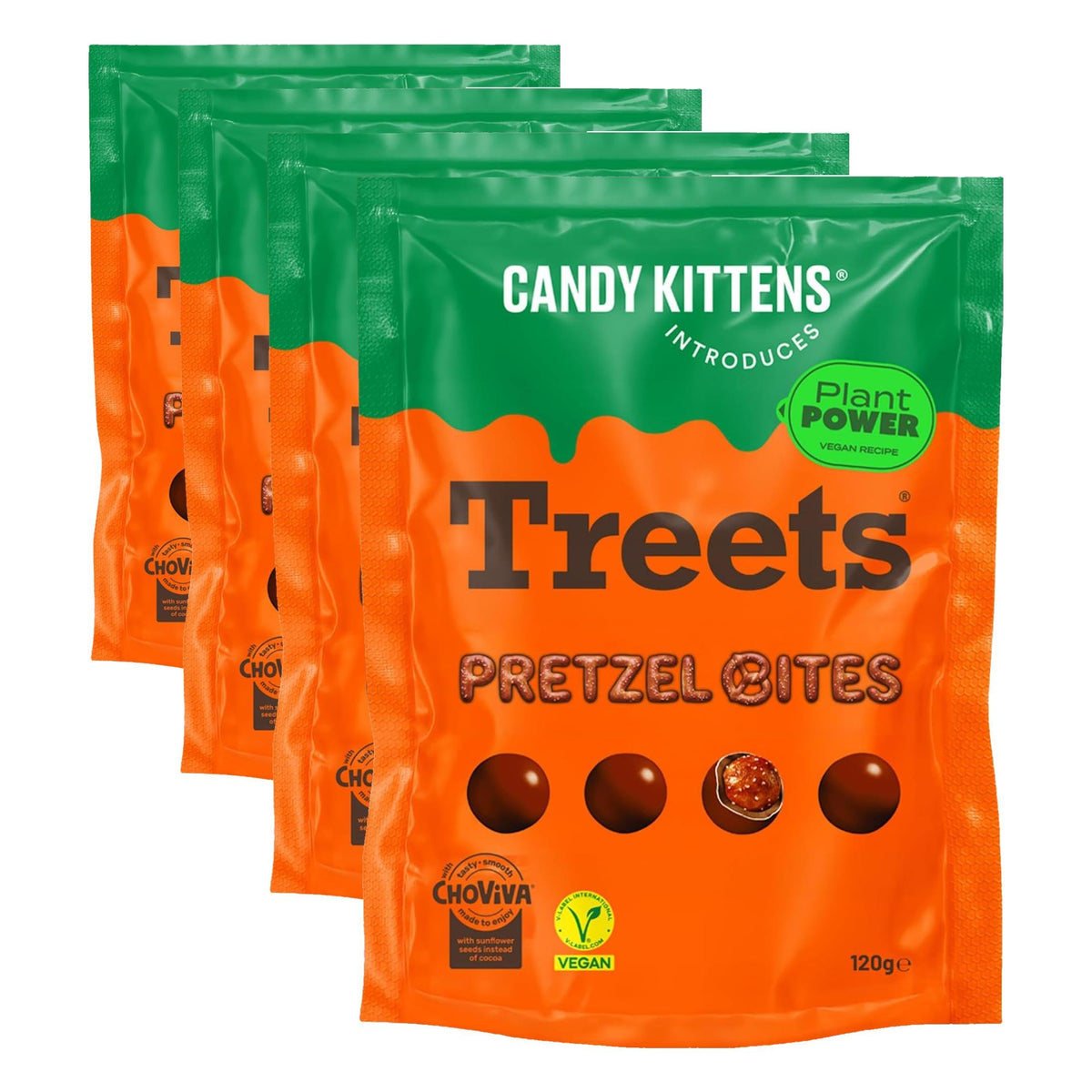 Candy Kittens Treets Pretzel Bites Chocolate - 120 g, Pack of 4