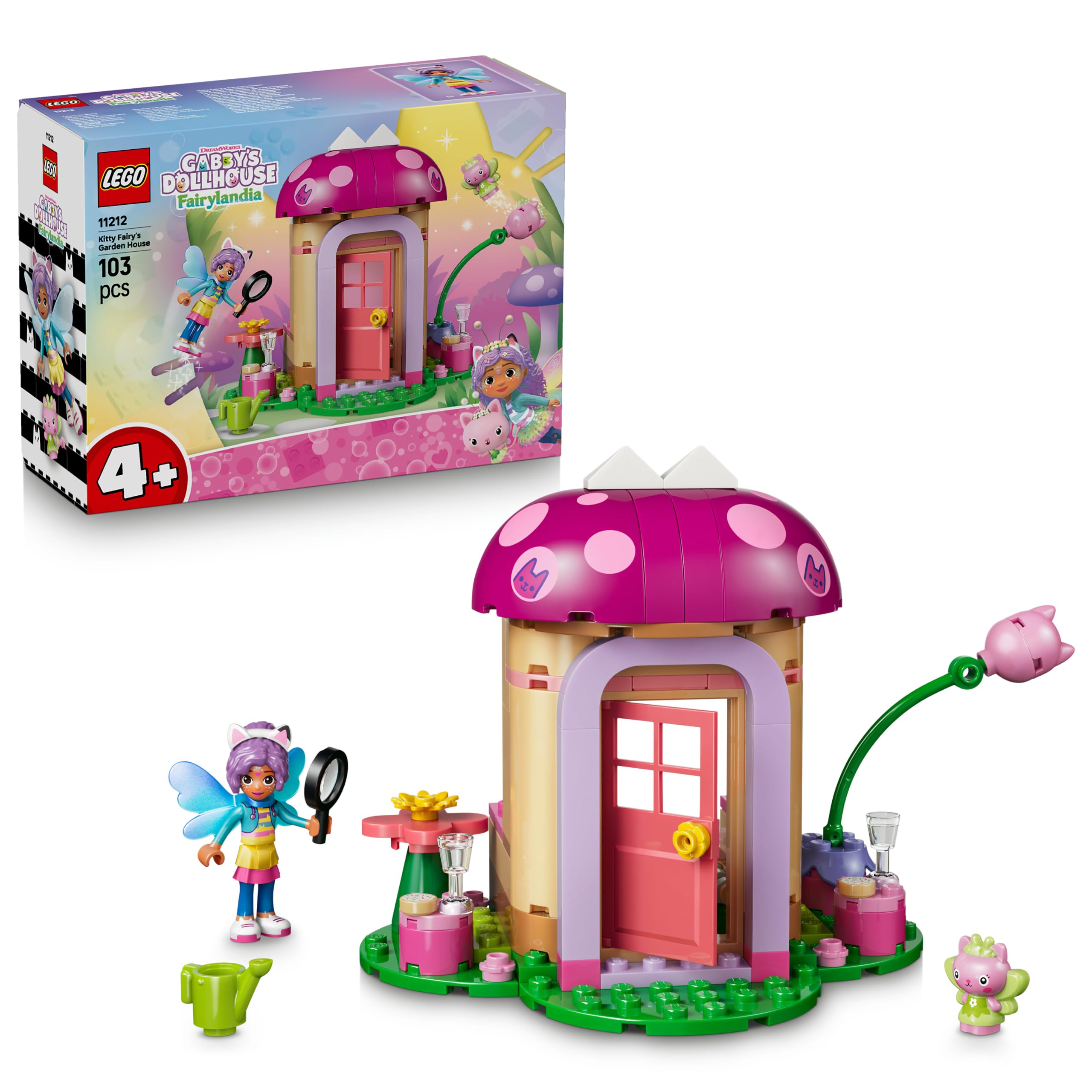 LEGO Gabby's Dollhouse Kitty Fairy's Garden House Building Set - Ages 4+ 1