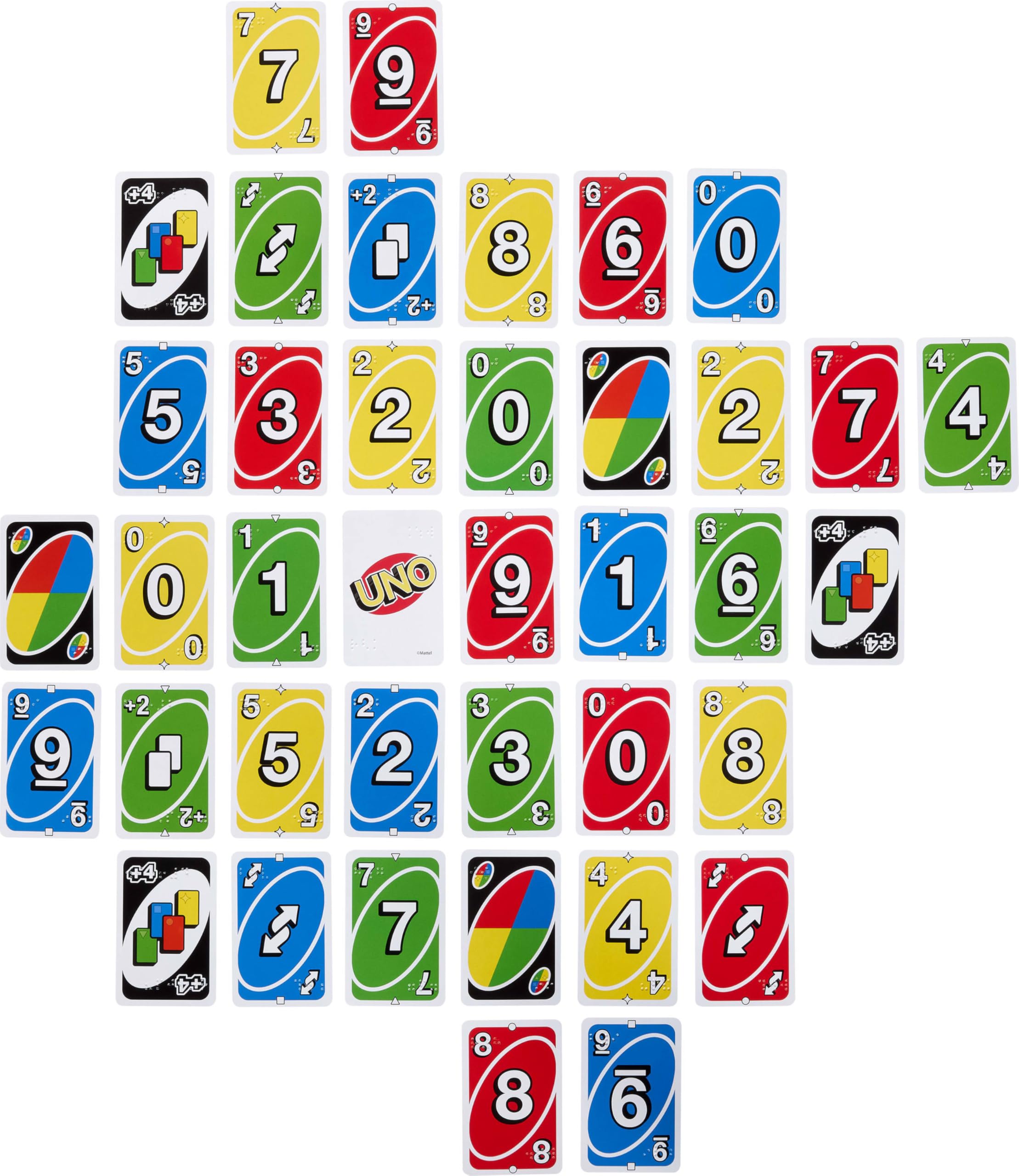 Mattel Games UNO Braille Card Game | 112 Cards + 8 Translation Cards | Ages 7+ 2