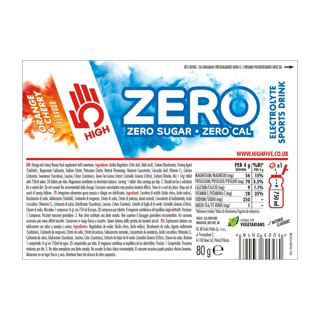 HIGH5 ZERO Electrolyte Tablets - Sugar-Free Hydration Supplement (106998064070)