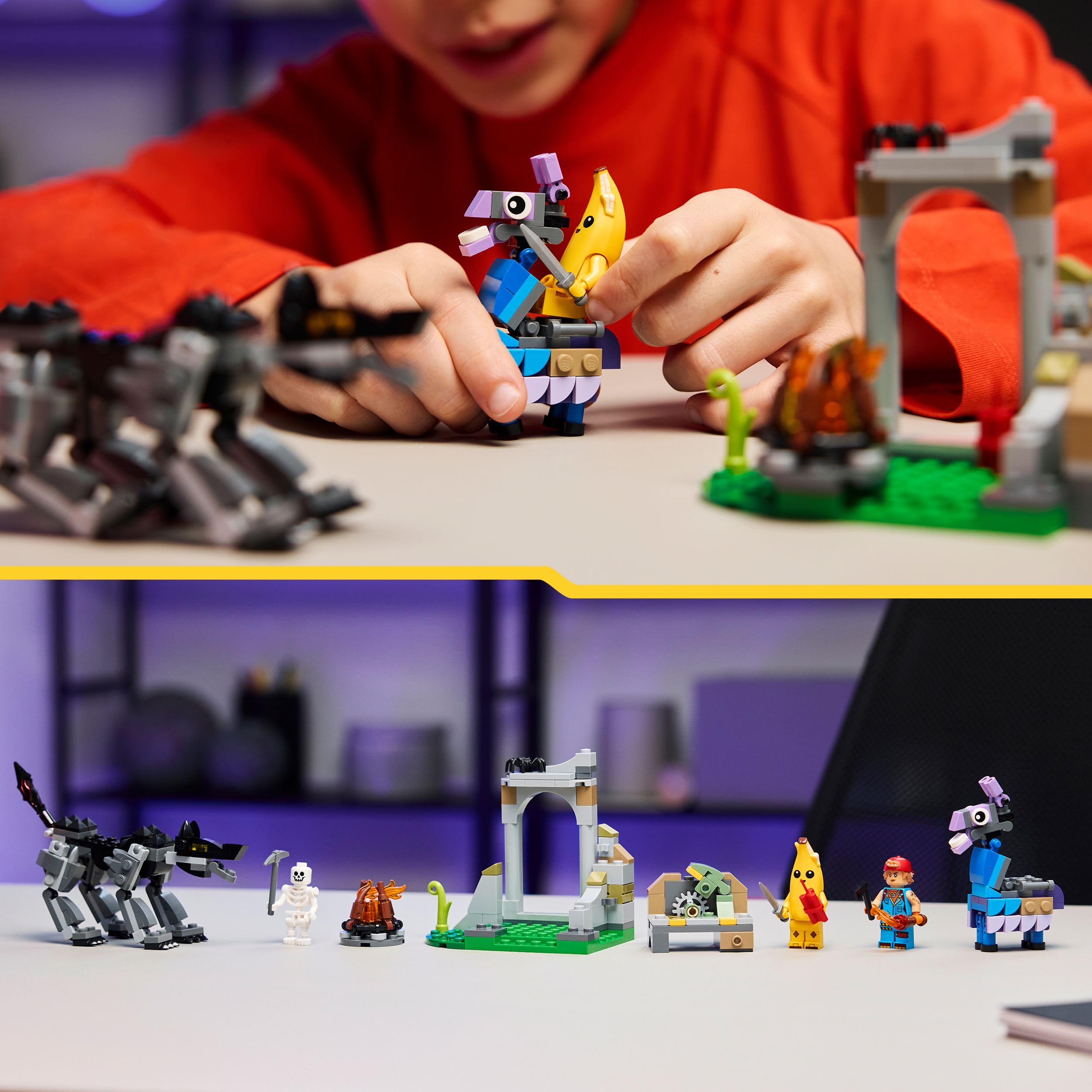 LEGO Fortnite Peely & Sparkplug’s Camp Building Set 77075 - Includes 3 Minifigures & Supply Llama Figure 6