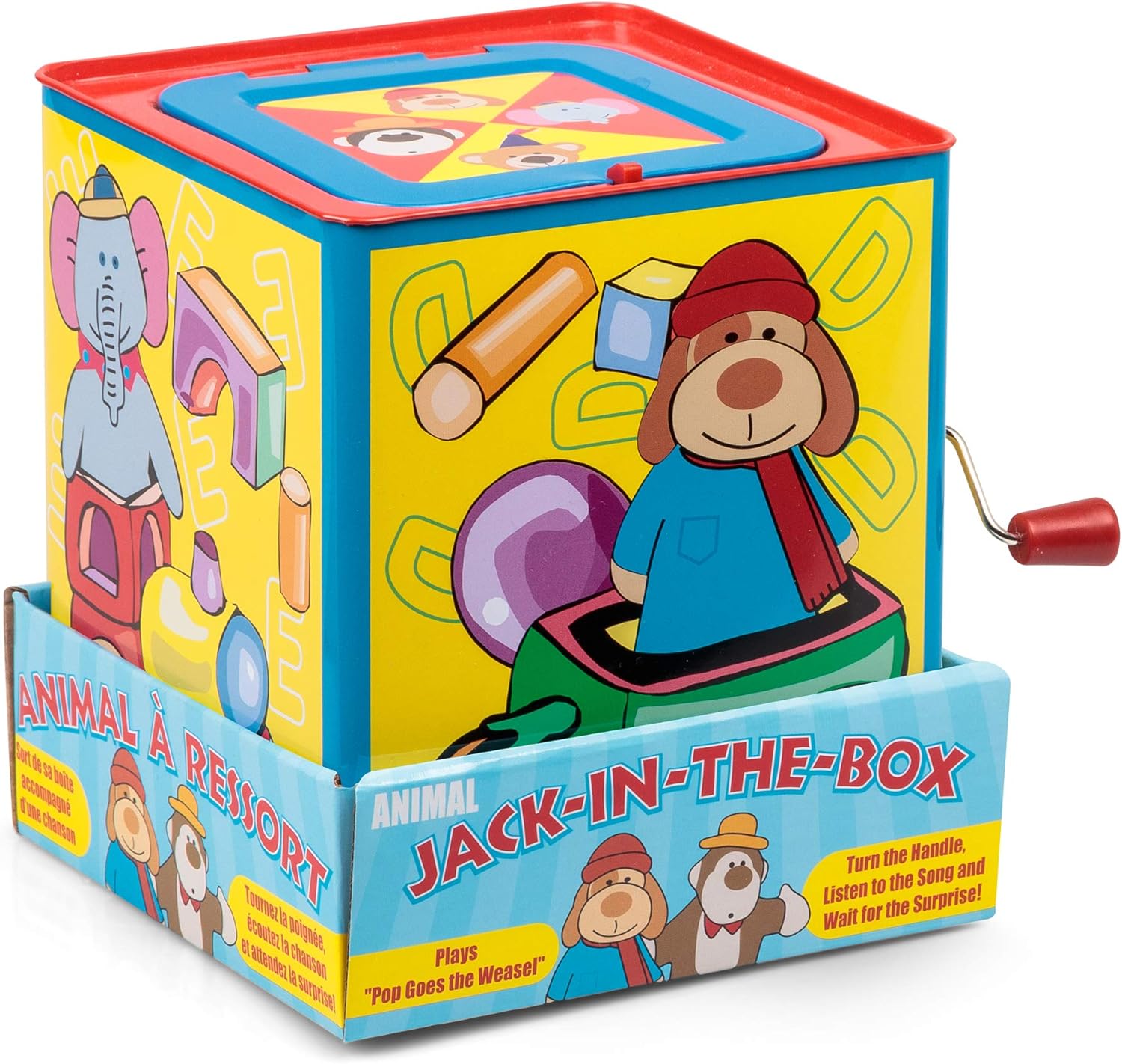 Animal Jack in the Box - Musical Tin Toy with Fabric Surprise (Styles May Vary) 2