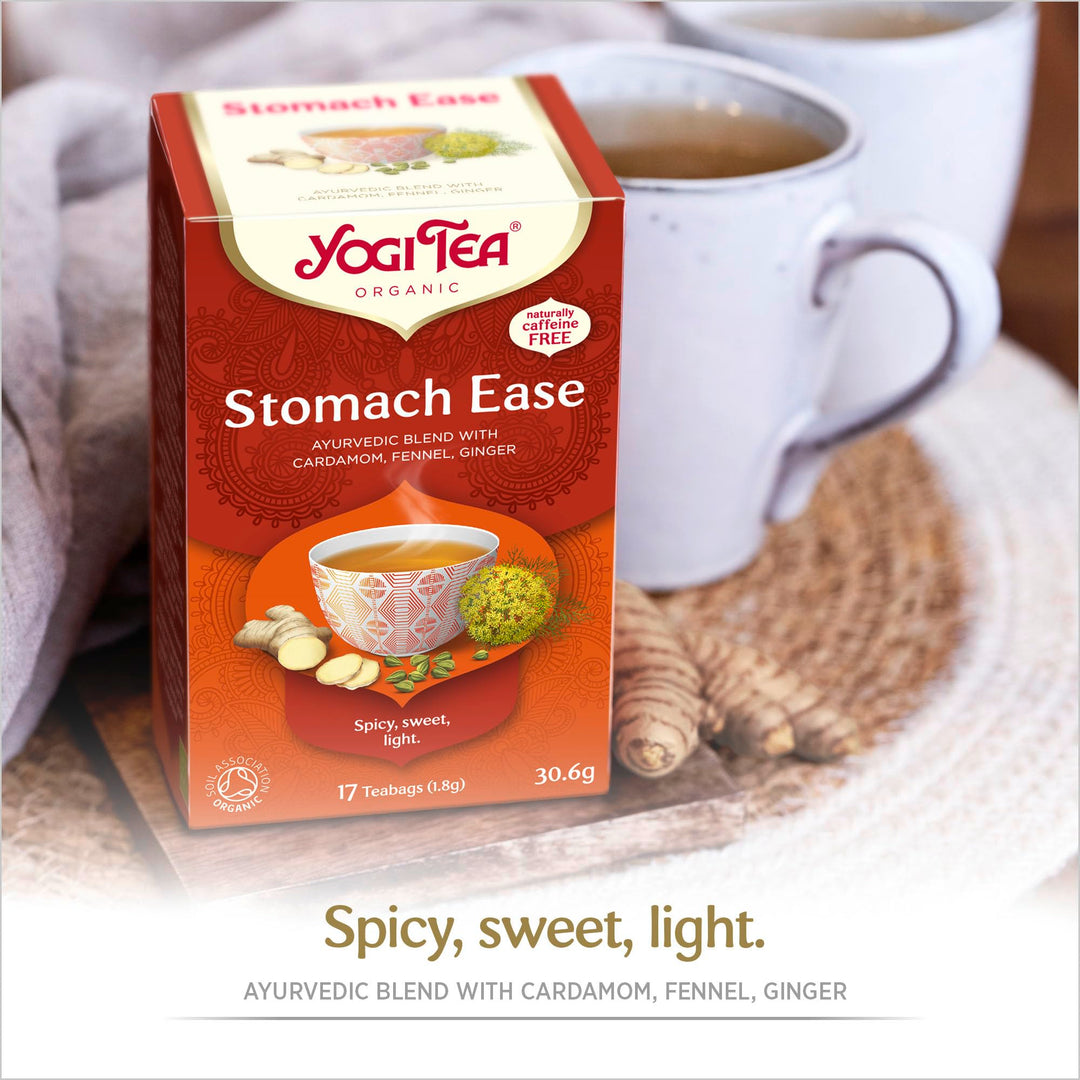 Yogi Tea - Stomach Ease Organic Herbal Tea, Caffeine Free, Blend of Cardamom, Fennel & Ginger