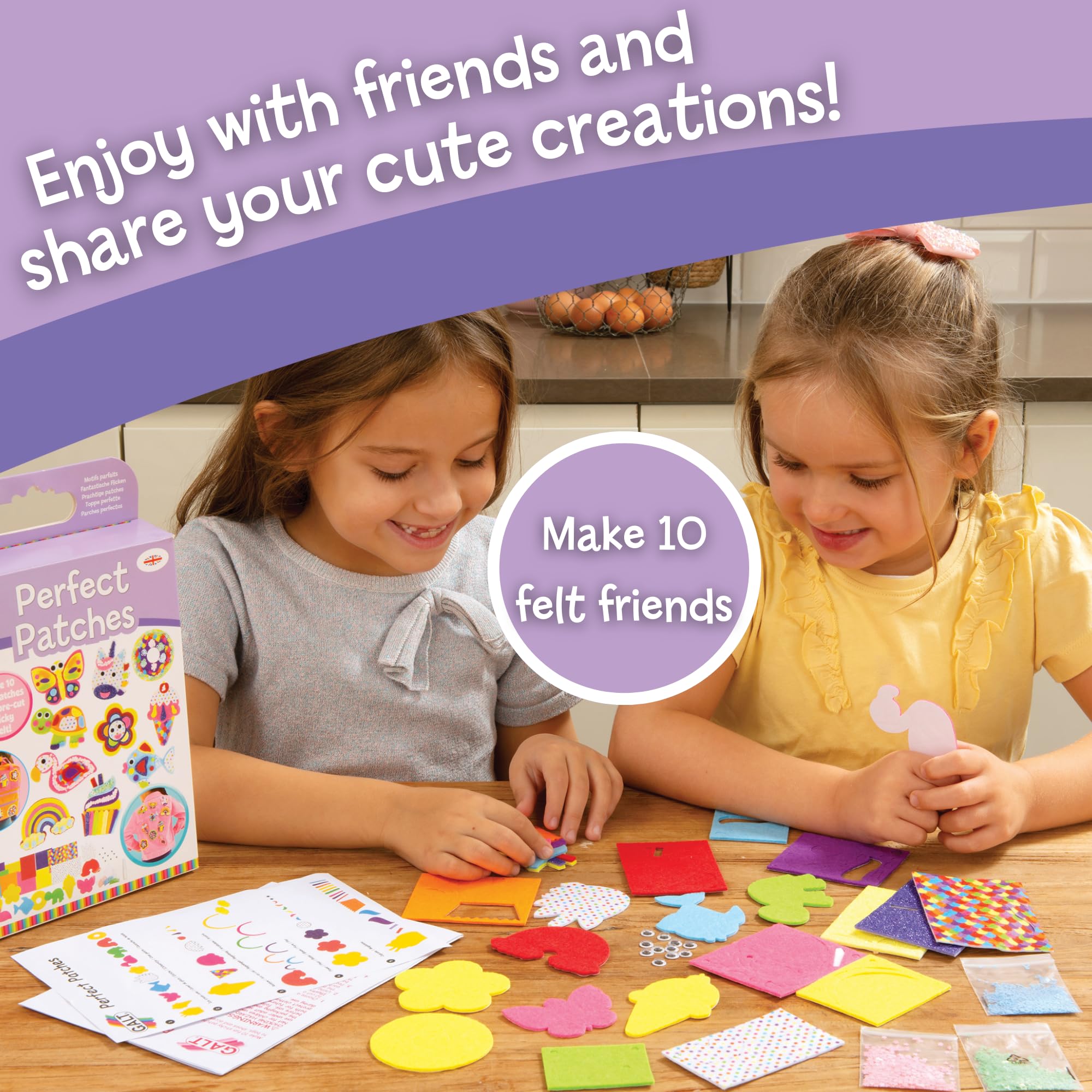 Galt Perfect Patches Arts and Crafts Kit - Create 10 Stick-On Felt Faces | Ages 5+ 7