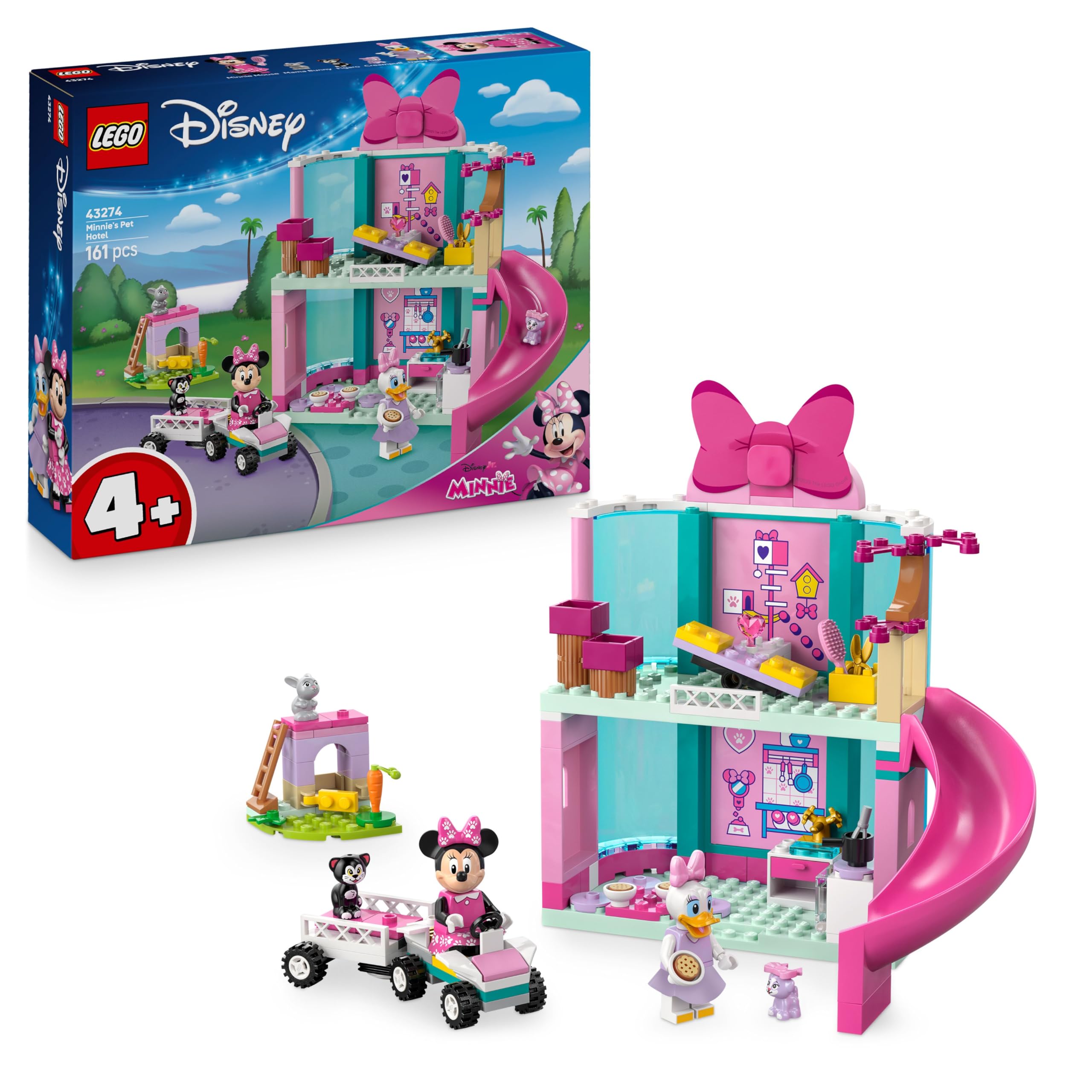 LEGO Disney Minnie’s Pet Hotel Building Set 43274 | Ages 4+ | Includes Minnie Mouse & Daisy Duck