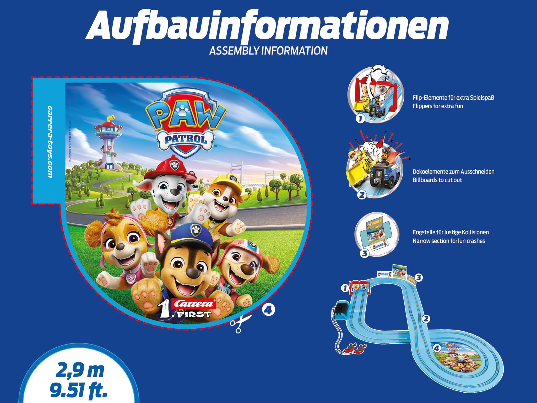 Carrera FIRST PAW Patrol - On The Double Slot Racing Track Set for Kids 6