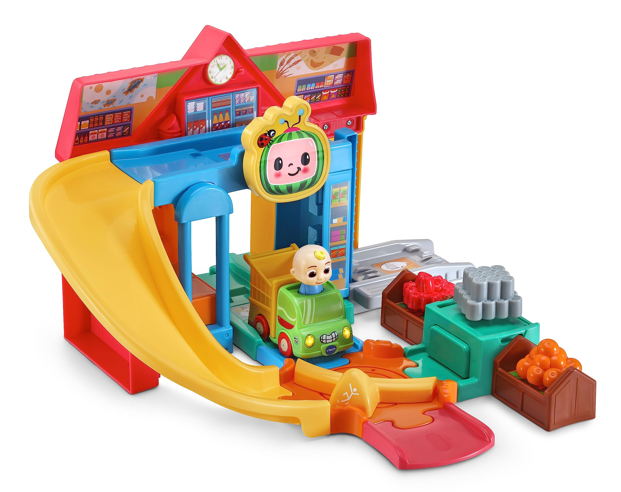 VTech CoComelon Toot-Toot Drivers Cart Racers Grocery Store Track Set - Interactive Play for Ages 18 Months to 5 Years 1