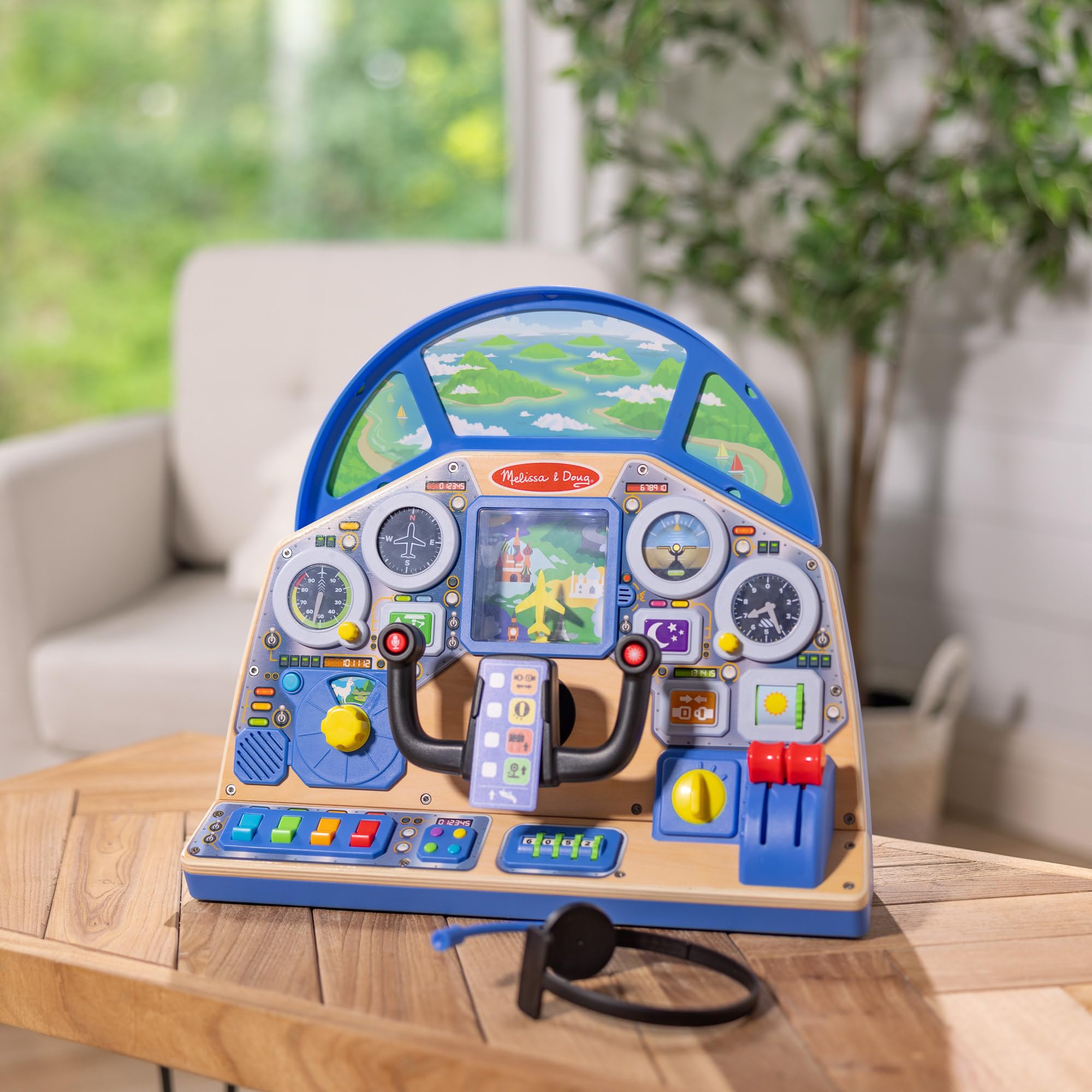 Melissa & Doug Interactive Jet Pilot Dashboard for Pretend Play | Ages 3-7 | Wooden Construction 9