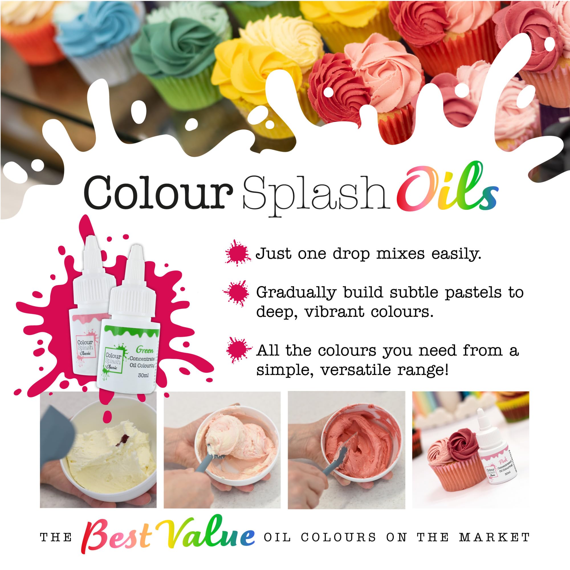 Colour Splash - Oil Based Food Colour Orange | Vibrant Edible Colouring for Baking, 30ml 6