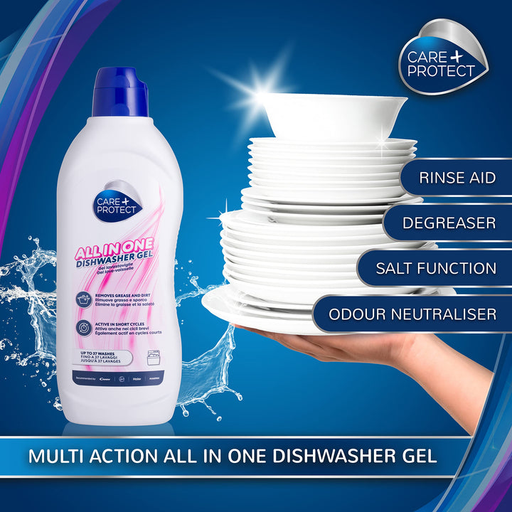 CARE + PROTECT Dishwasher Gel All in One - Degreaser, Rinse Aid, Salt & Odor Neutralizer - 750ml