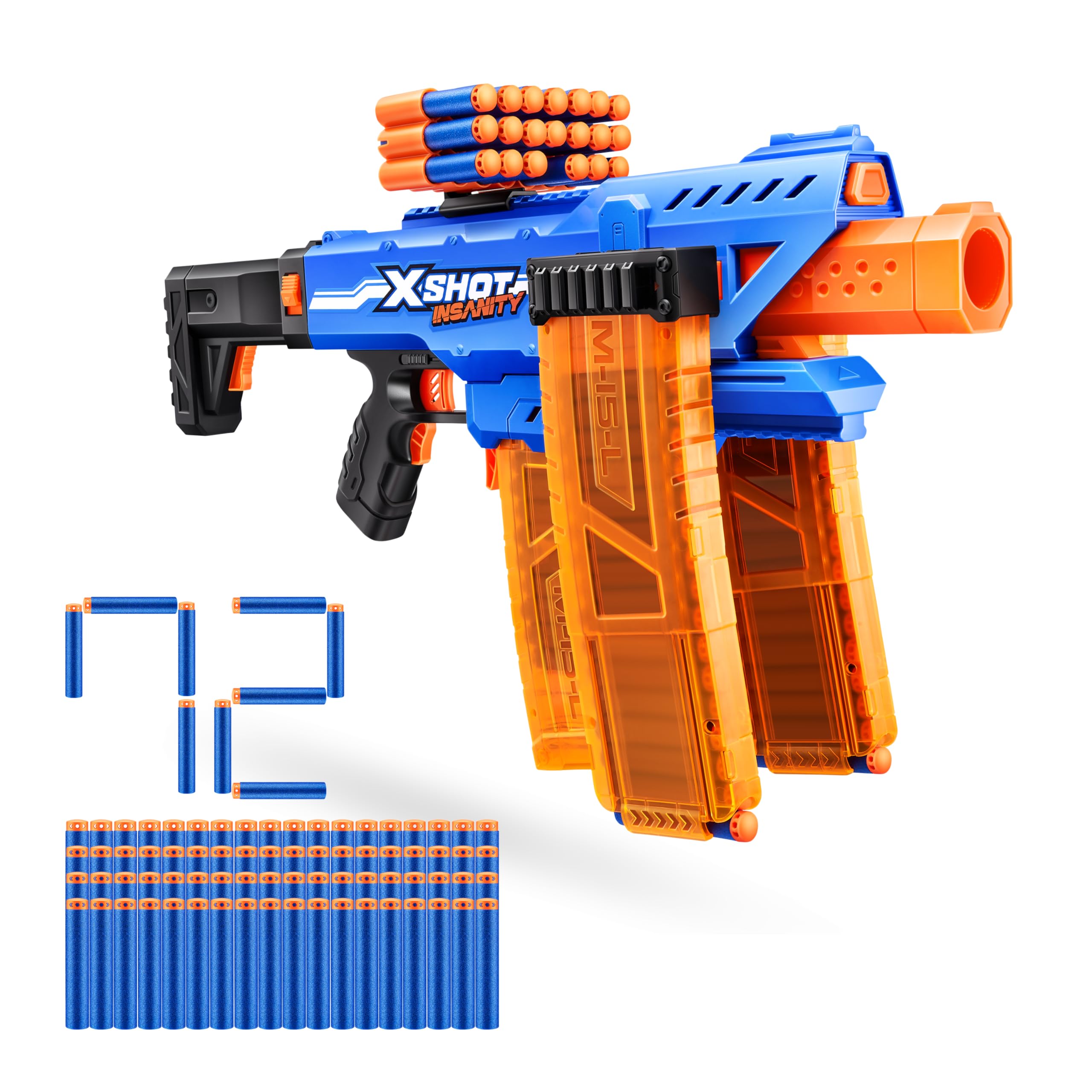 Xshot Insanity Motorized Clip Blaster - Air Pocket Technology with 72 Darts 1