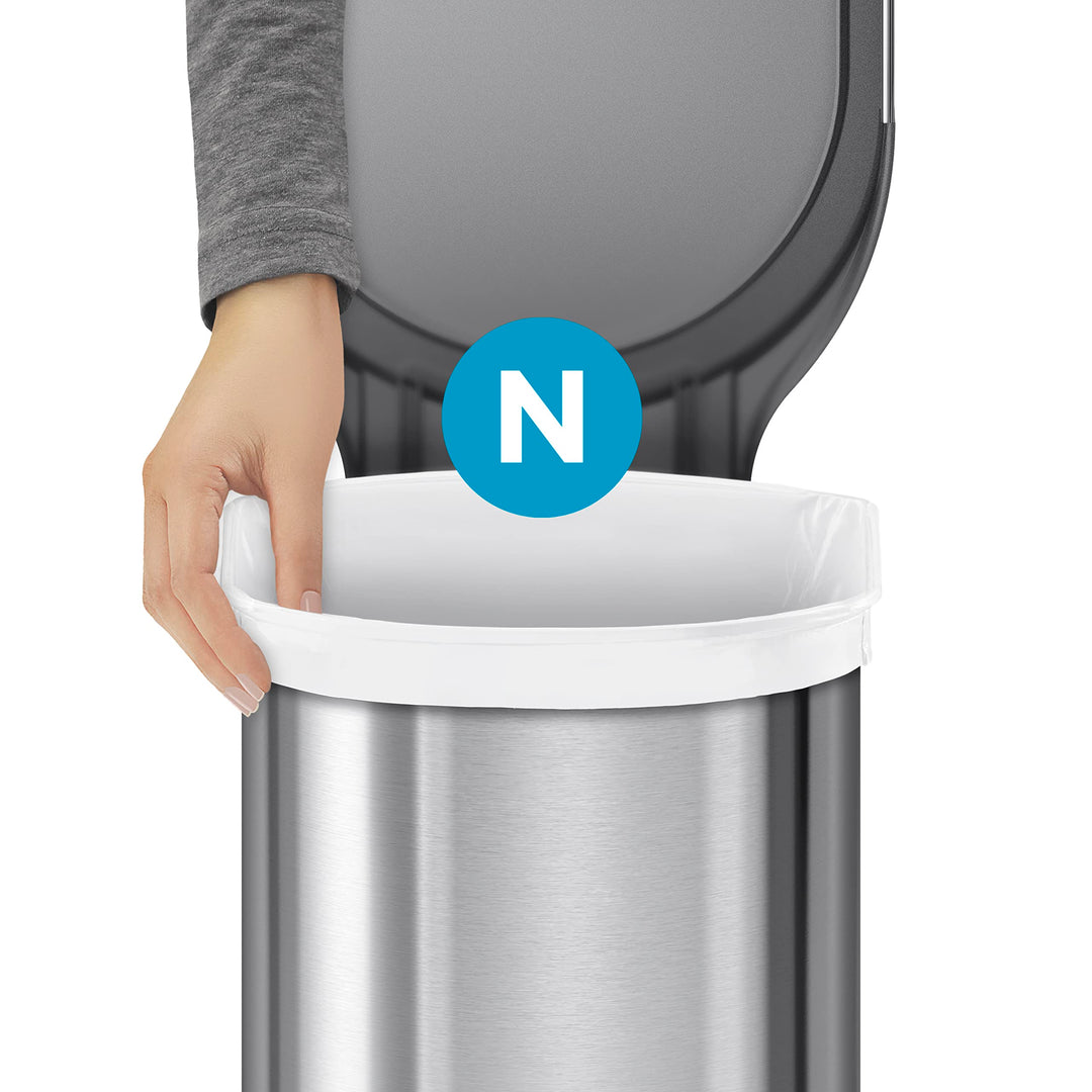 simplehuman Code N Custom Fit Bin Liners, White Plastic - Pack of 20