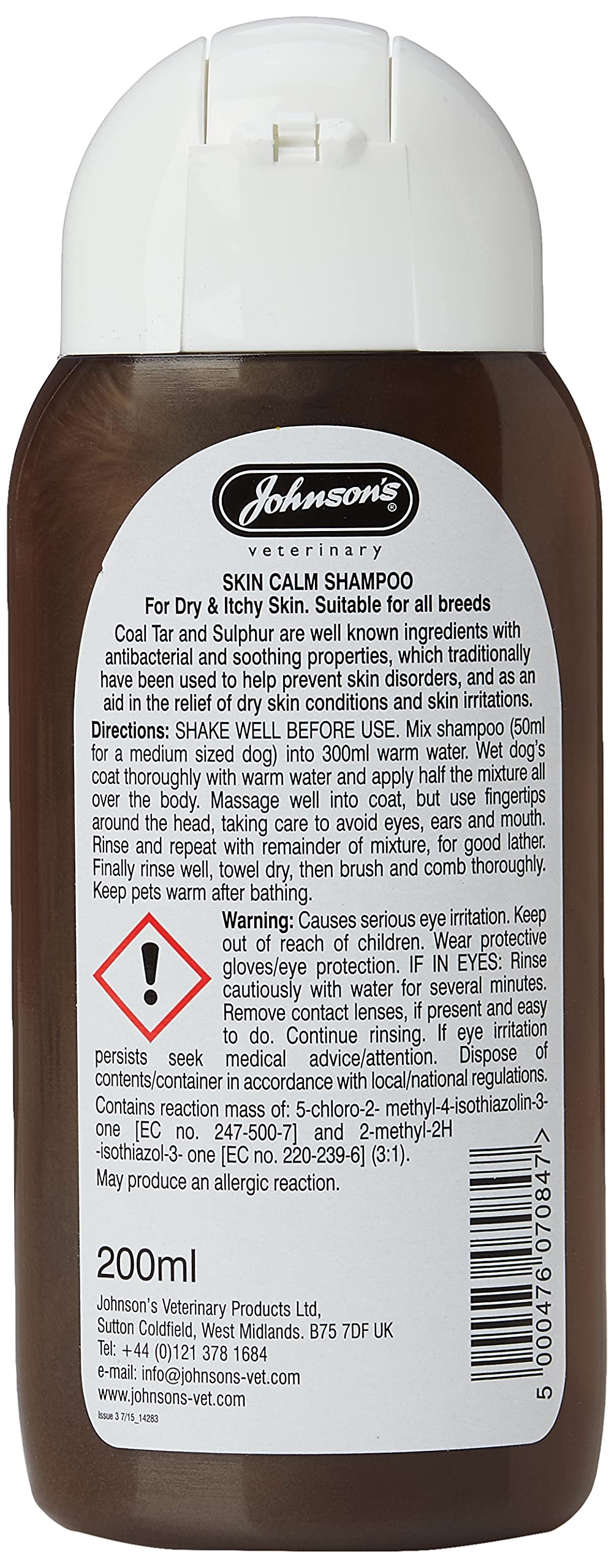 Johnson's Skin Calm Dog Shampoo - Soothing Formula for Dry, Itchy Skin | 200 ml