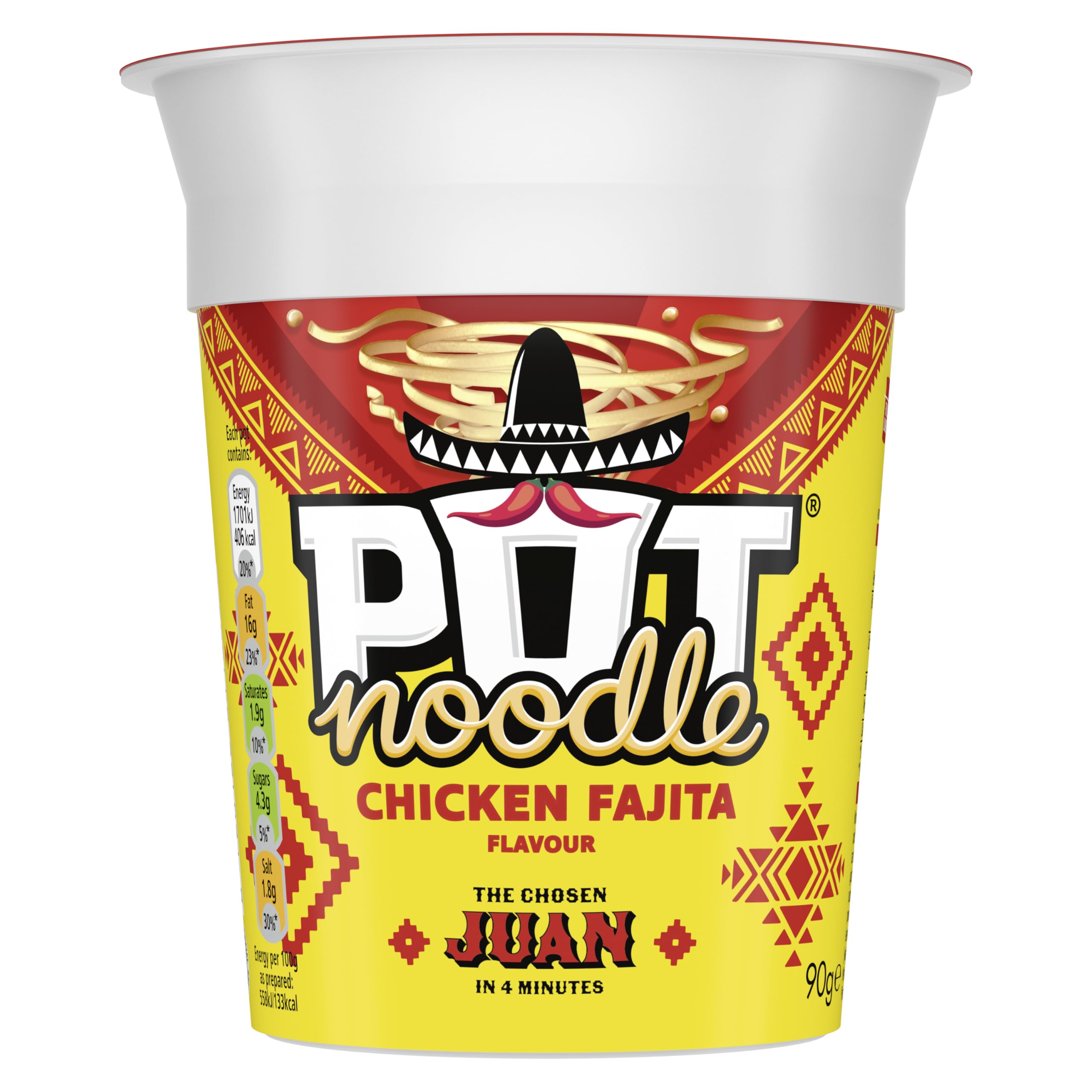 Pot Noodle Chicken Fajita Snack Pot - Instant Noodles, Vegan, 90g 1