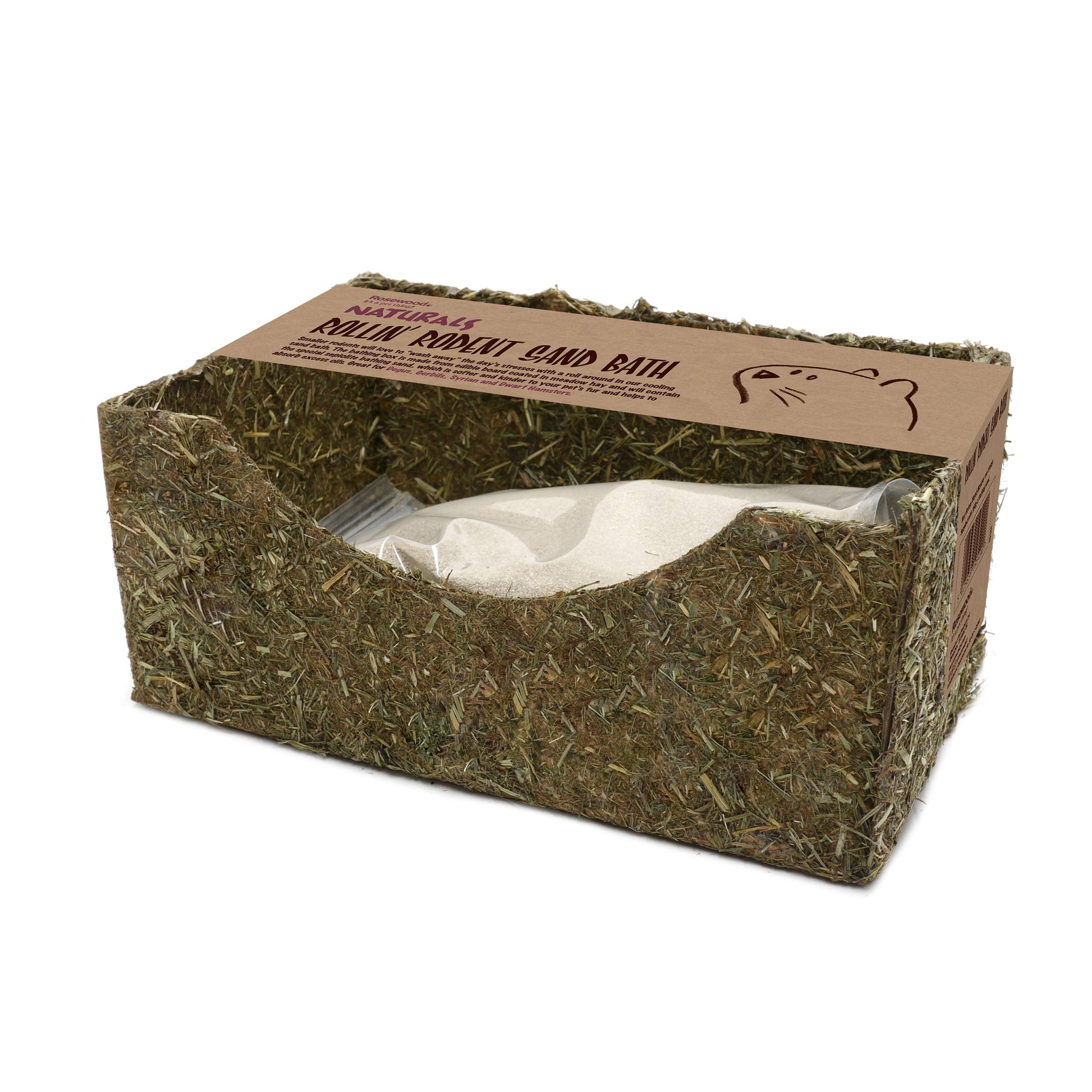Rosewood Naturals Rollin' Rodent Sand Bath - 350g Sepiolite Sand | Edible Hay Box