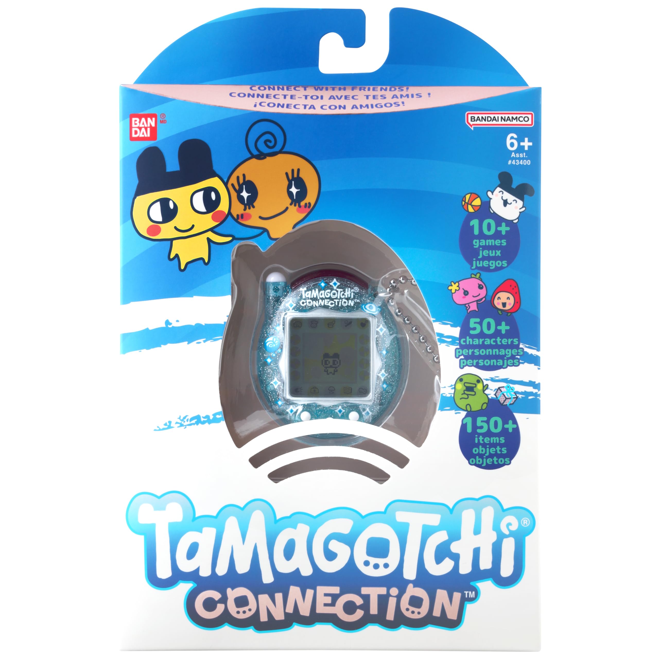 Tamagotchi Connection Digital Pet - Blue Glitter Shell with Infrared C