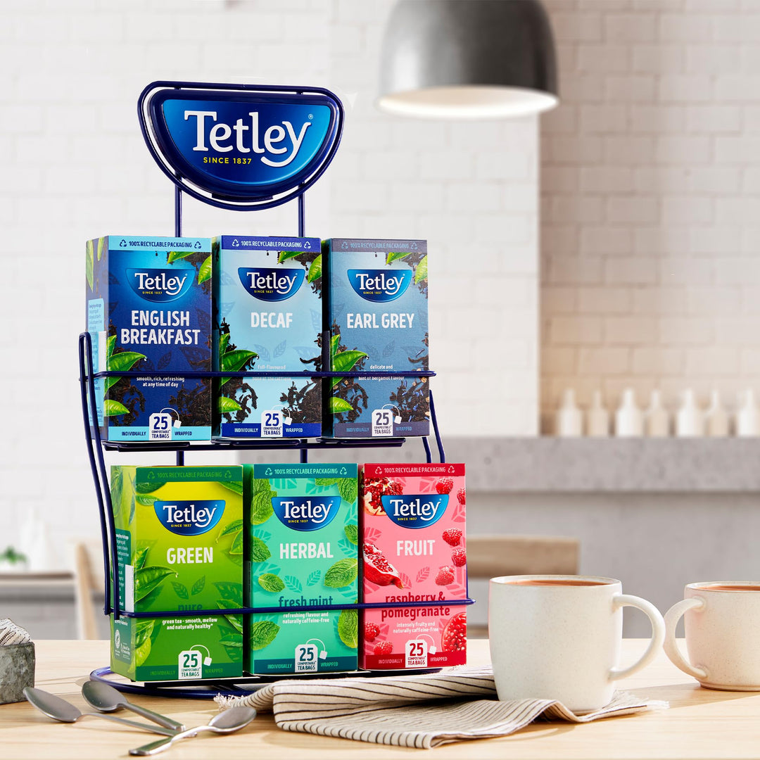 Tetley Lemon Green Tea Bags - Rainforest Alliance Certified - Plant-Based - 25 Tea Bags