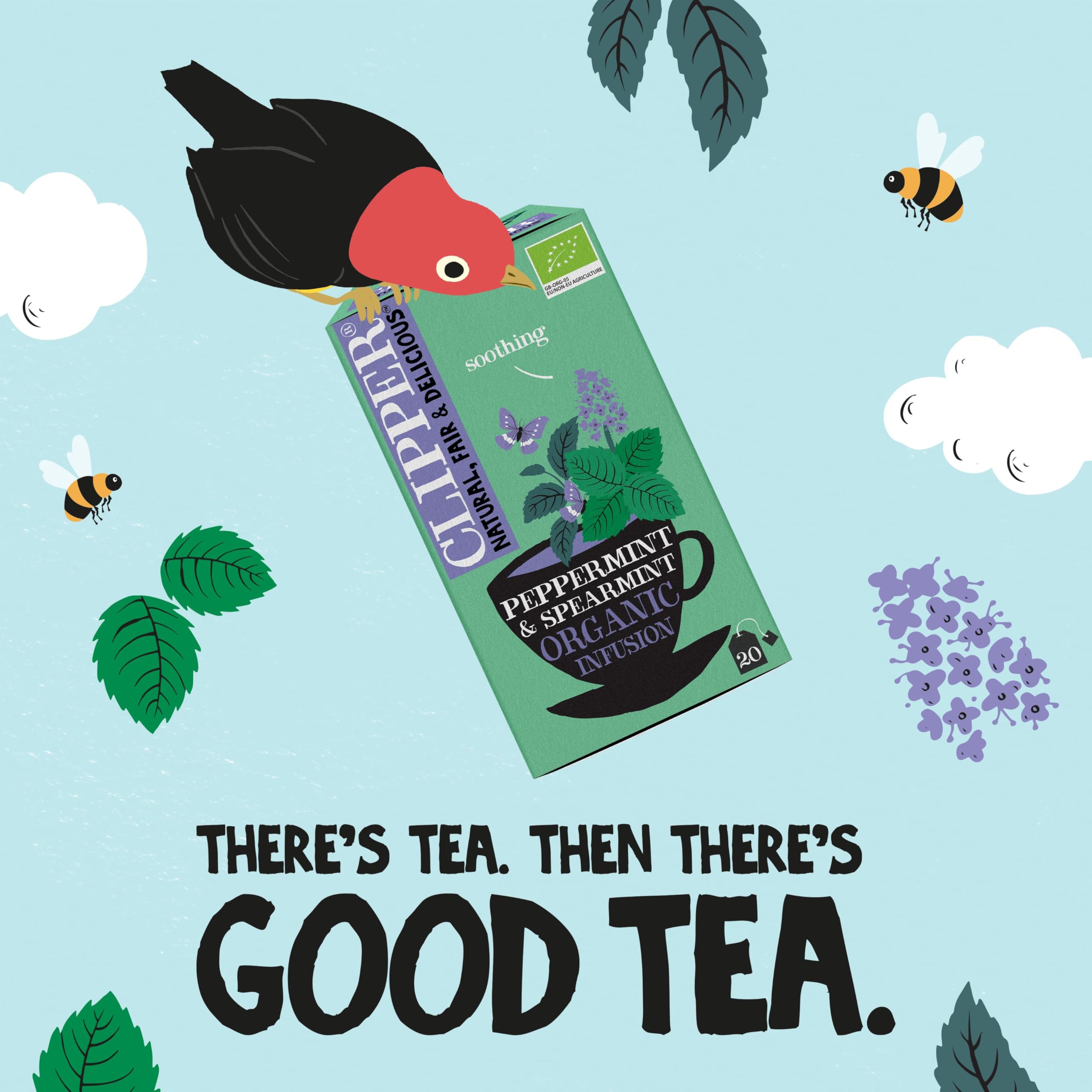 Clipper Organic Peppermint & Spearmint Infusions Fruit Teabags - 80 Unbleached Tea Bags 8