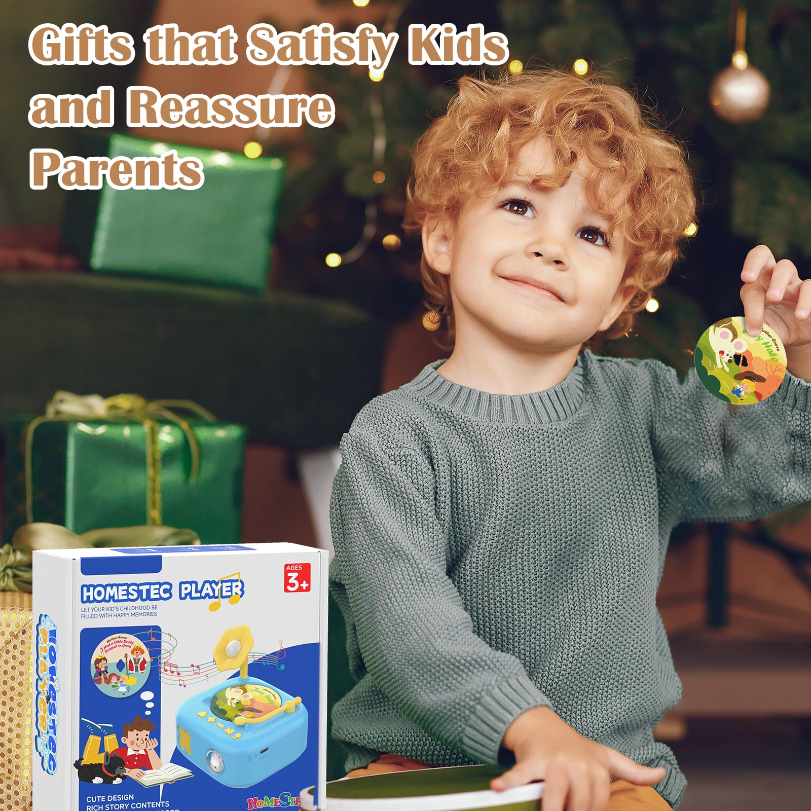 HOMESTEC Talking Flash Cards Record Player Story Player with 60pcs Cards 7