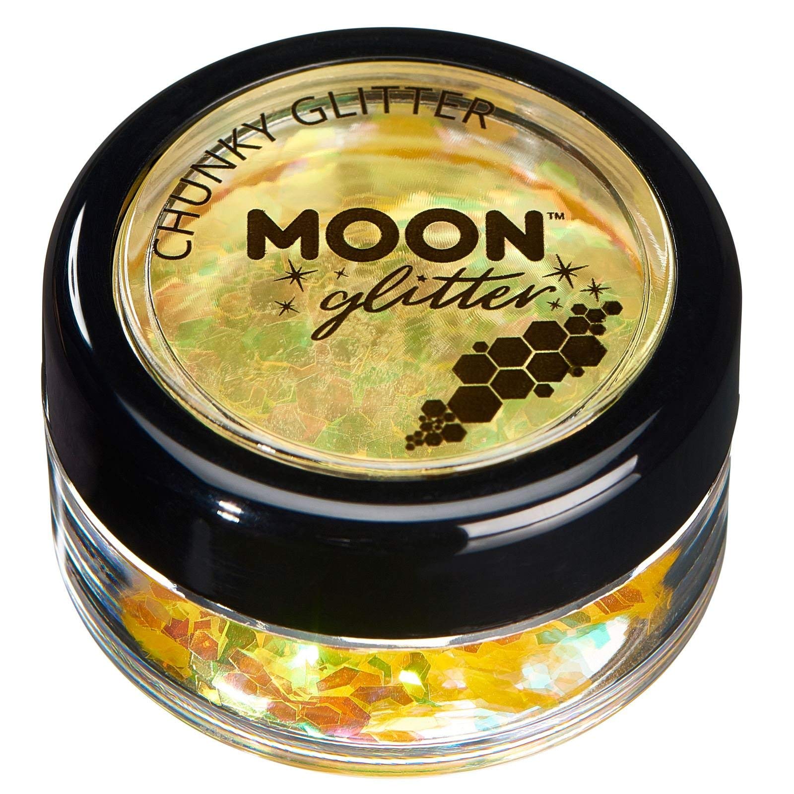 Moon Glitter Iridescent Chunky Body Glitter - Yellow | Cosmetic Grade | 3g