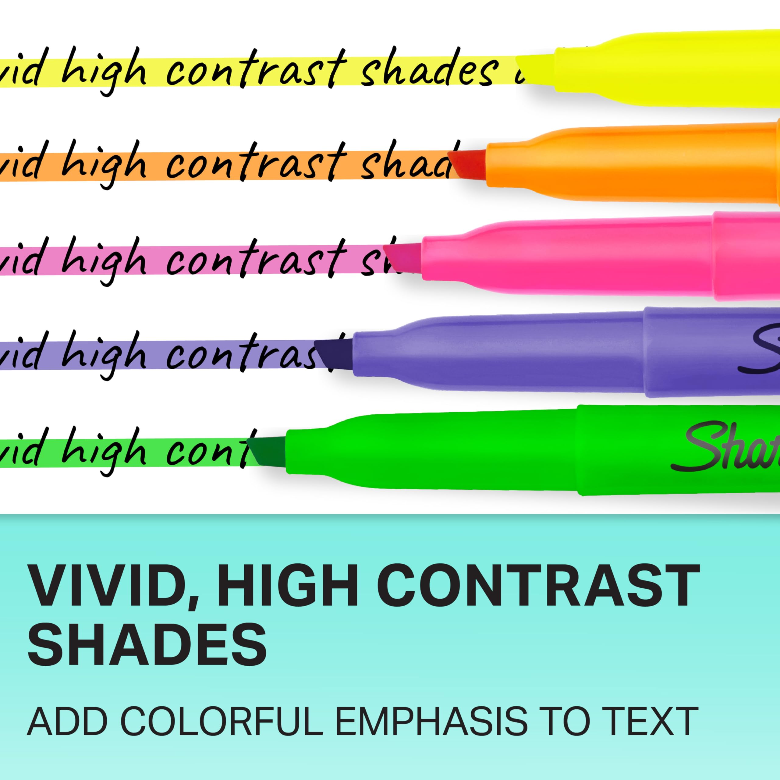 Sharpie Pocket Highlighters - Chisel Tip | 12 Pack Assorted Fluorescent Ink Colours 3