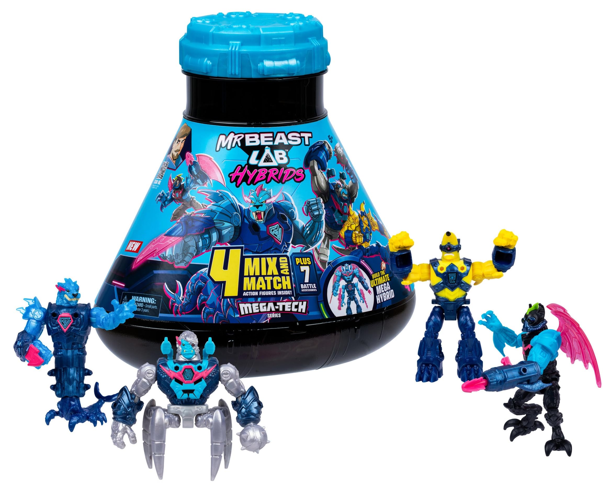 MrBeast Lab Hybrids Mega Pack - 4 Mix & Match Action Figures, 7 Accessories 1