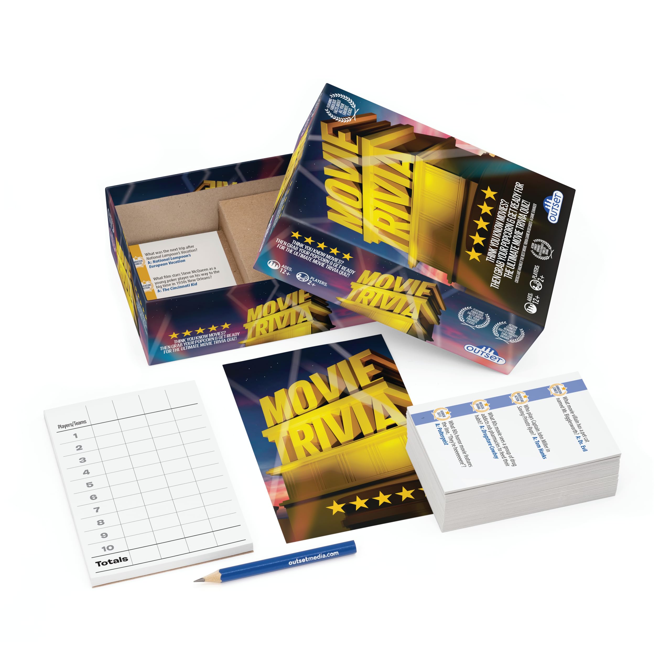 Outset Media Movie Trivia Quiz Game – 800 Movie-Themed Questions Card Game 2