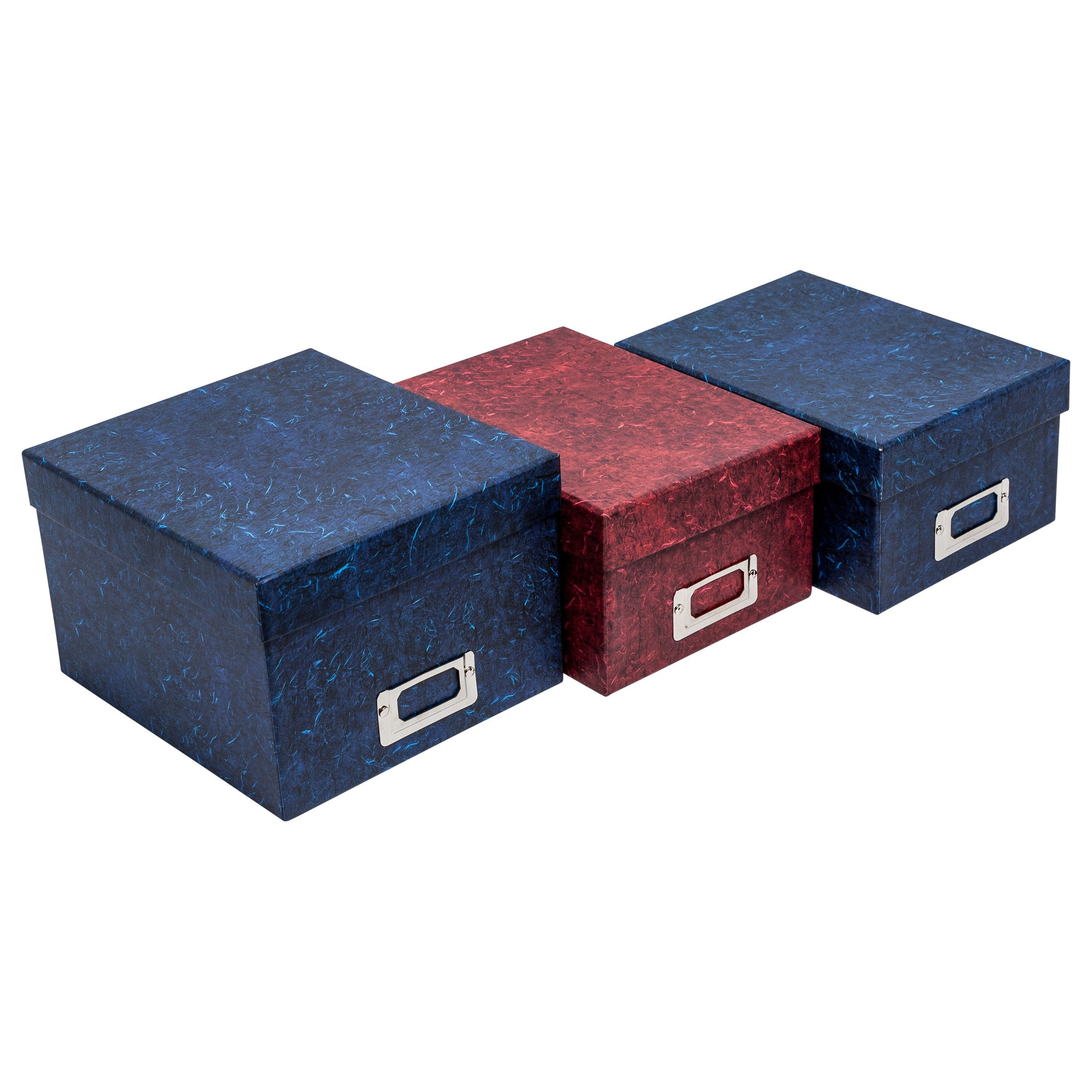 Hampton Frames Photo Storage Box - Holds 700 4x6 Photos | Red Cardboard | Stackable 8