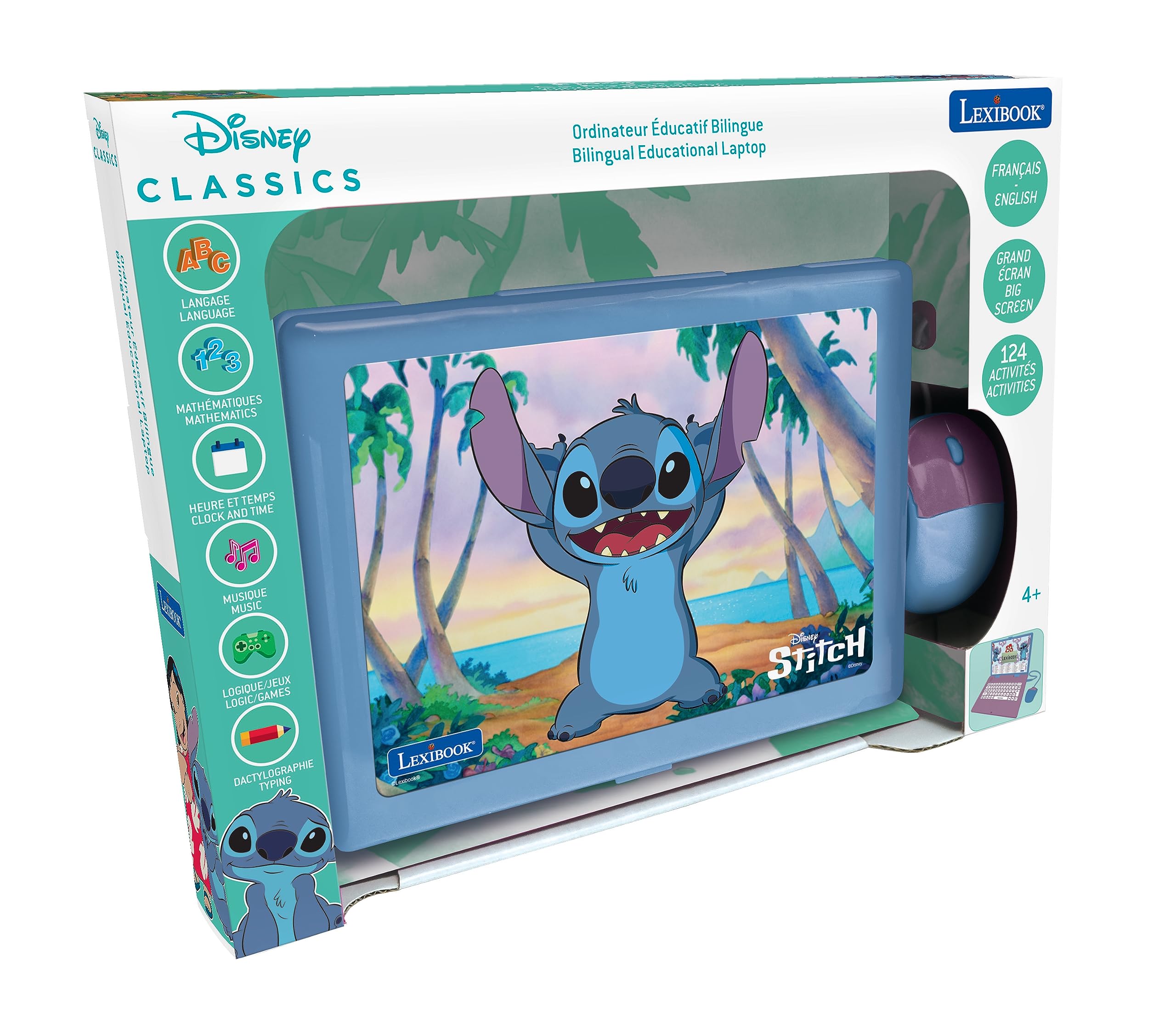 Lexibook Disney Stitch Bilingual Educational Laptop - 124 Activities for Learning & Play 8