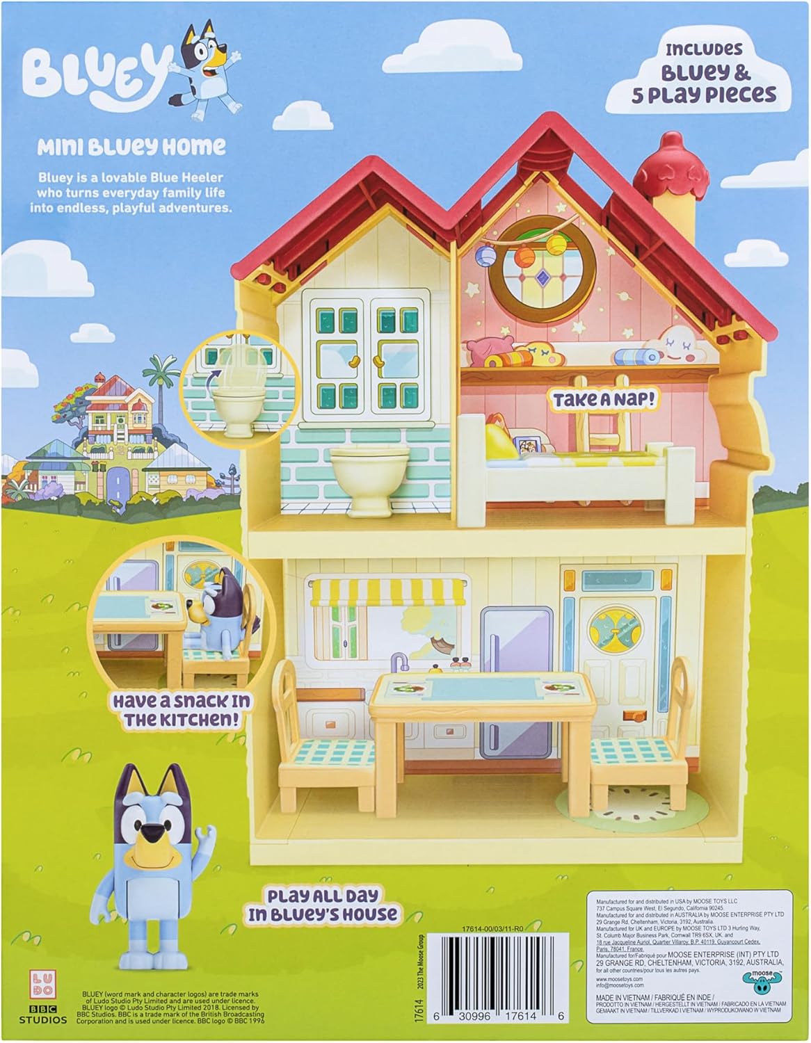 Mini Bluey Home Playset - Compact House with Carry Handle & 3 Rooms 10