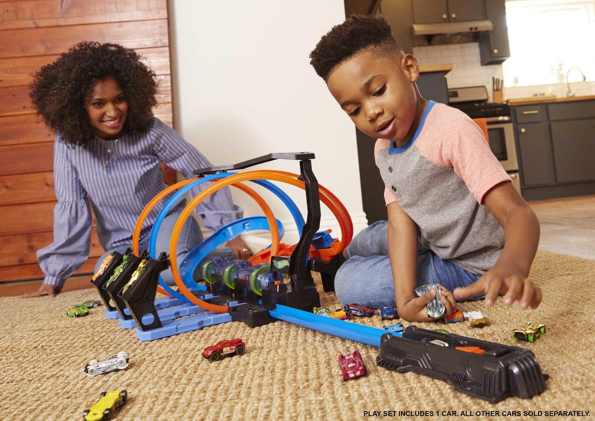 Hot Wheels Corkscrew Crash Track Set - 3 Loops, 3 Boosters, Ages 5+