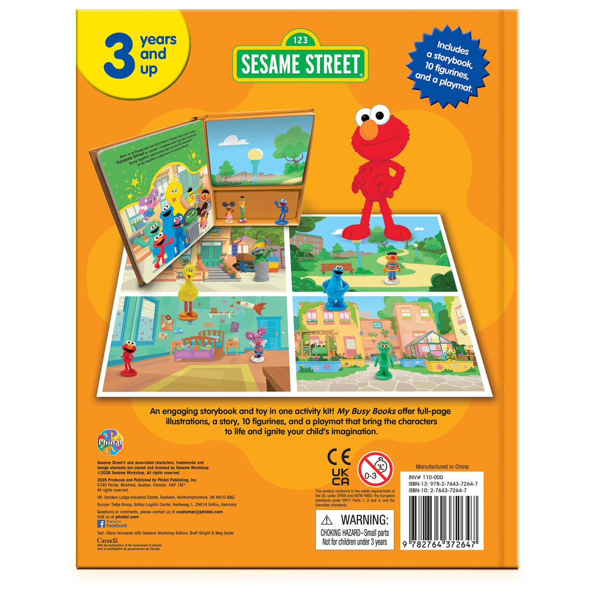Sesame Street Fun with Friends My Busy Books - Storybook, 10 Figurines & Playmat, Ages 3+