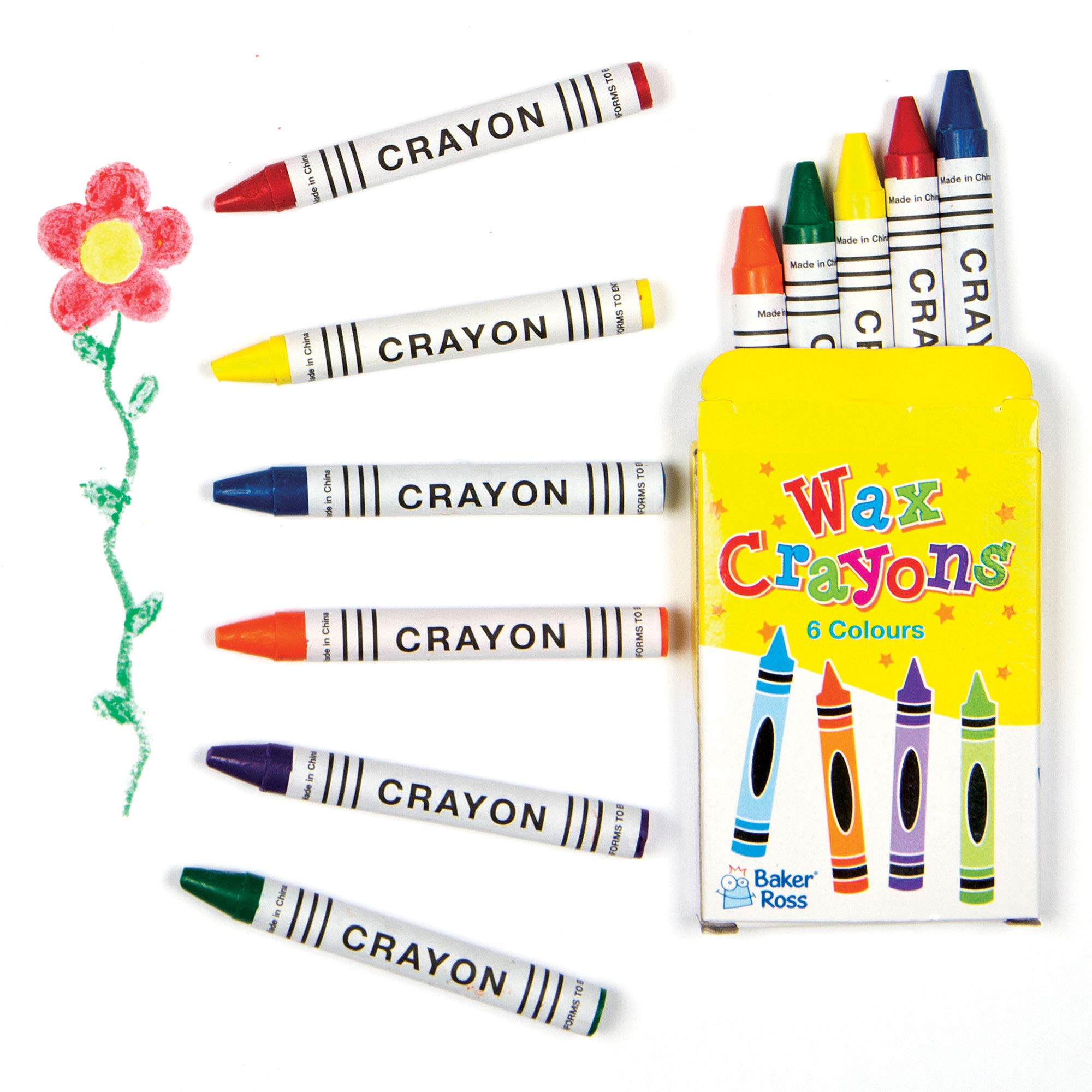 Baker Ross Mini Crayons - Pack of 8 Boxes for Kids Arts & Crafts | Assorted Colors