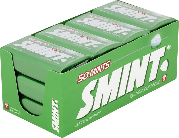 Smint - Spearmint XXL Sugar-Free Mints (Pack of 12 Tins)