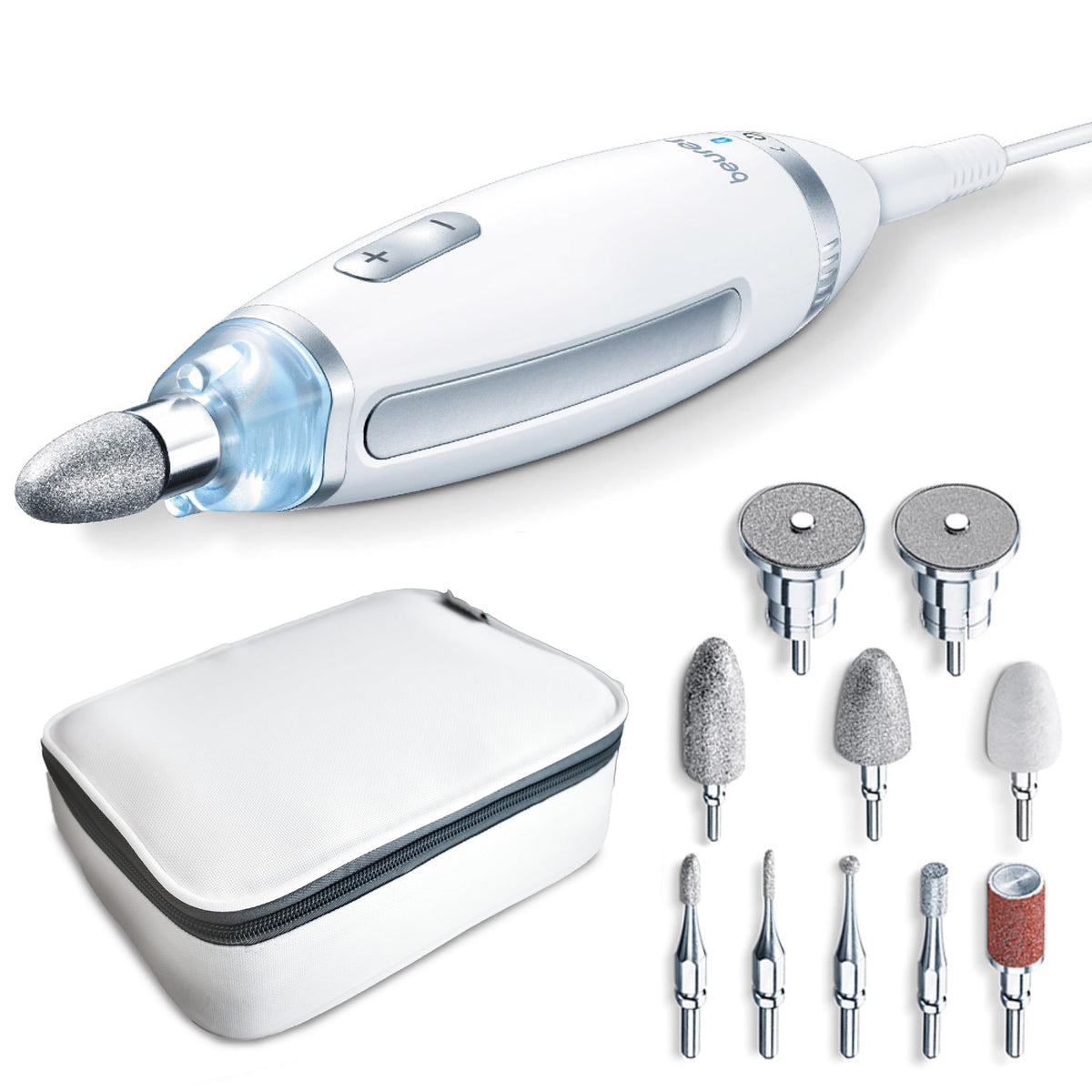 Beurer MP 62 Electric Nail Drill - 10 Attachments, LED Light, Variable Speed
