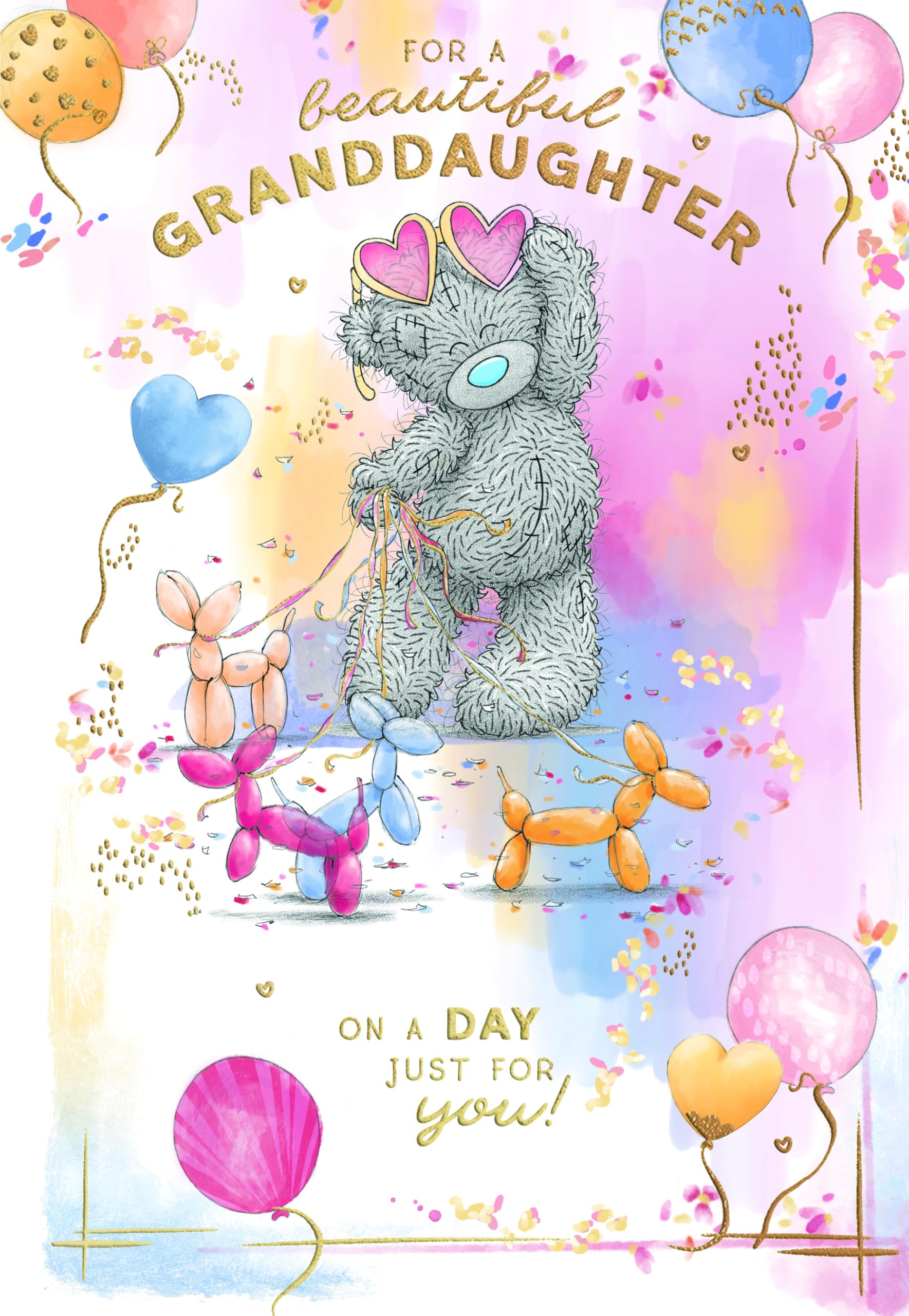 Me To You Tatty Teddy Luxury Birthday Card for Granddaughter | Gold Foil Accent | 6 x 9 Inches 1