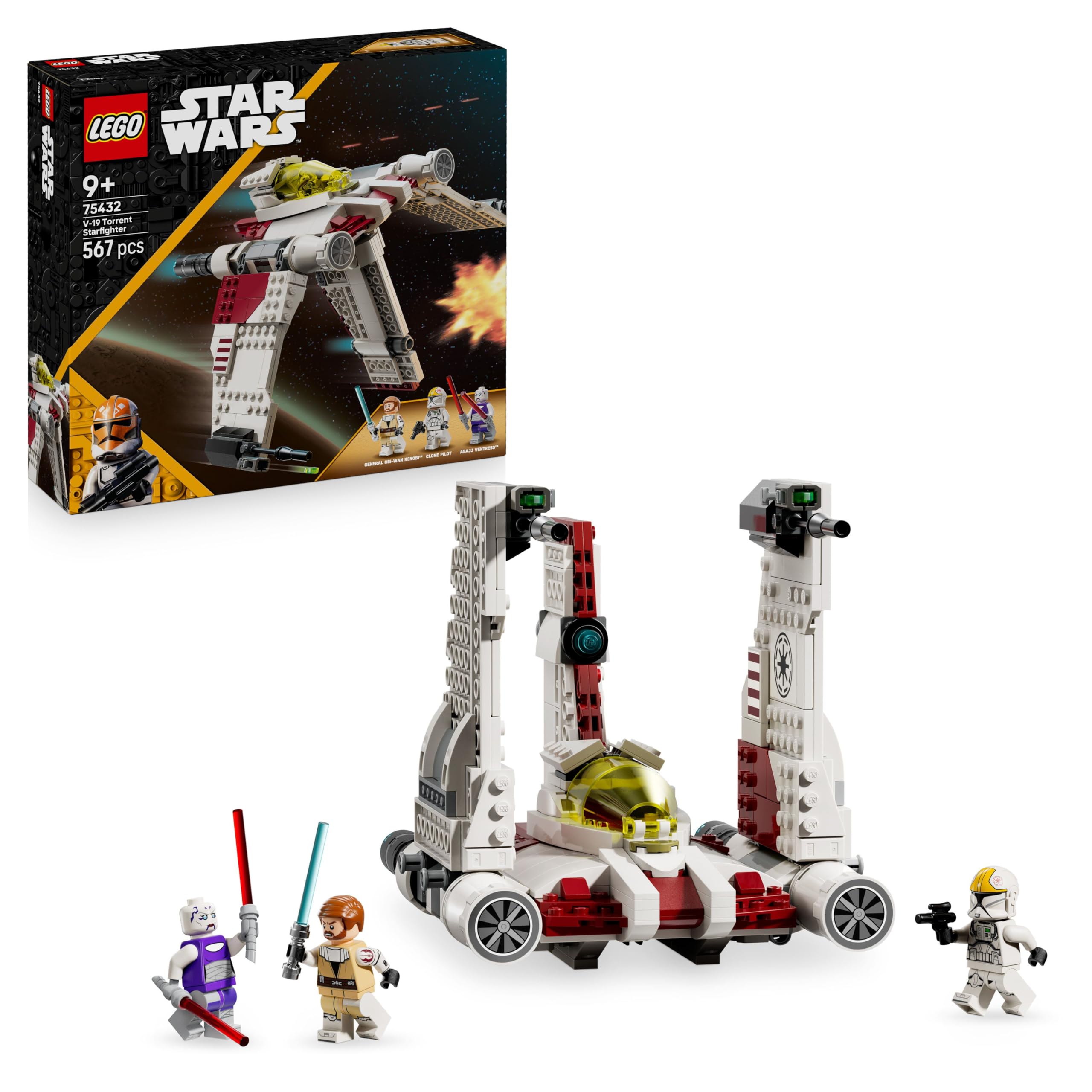 LEGO Star Wars V-19 Torrent Starfighter Building Set 75432 | Ages 9+ | Includes 3 Minifigures 1
