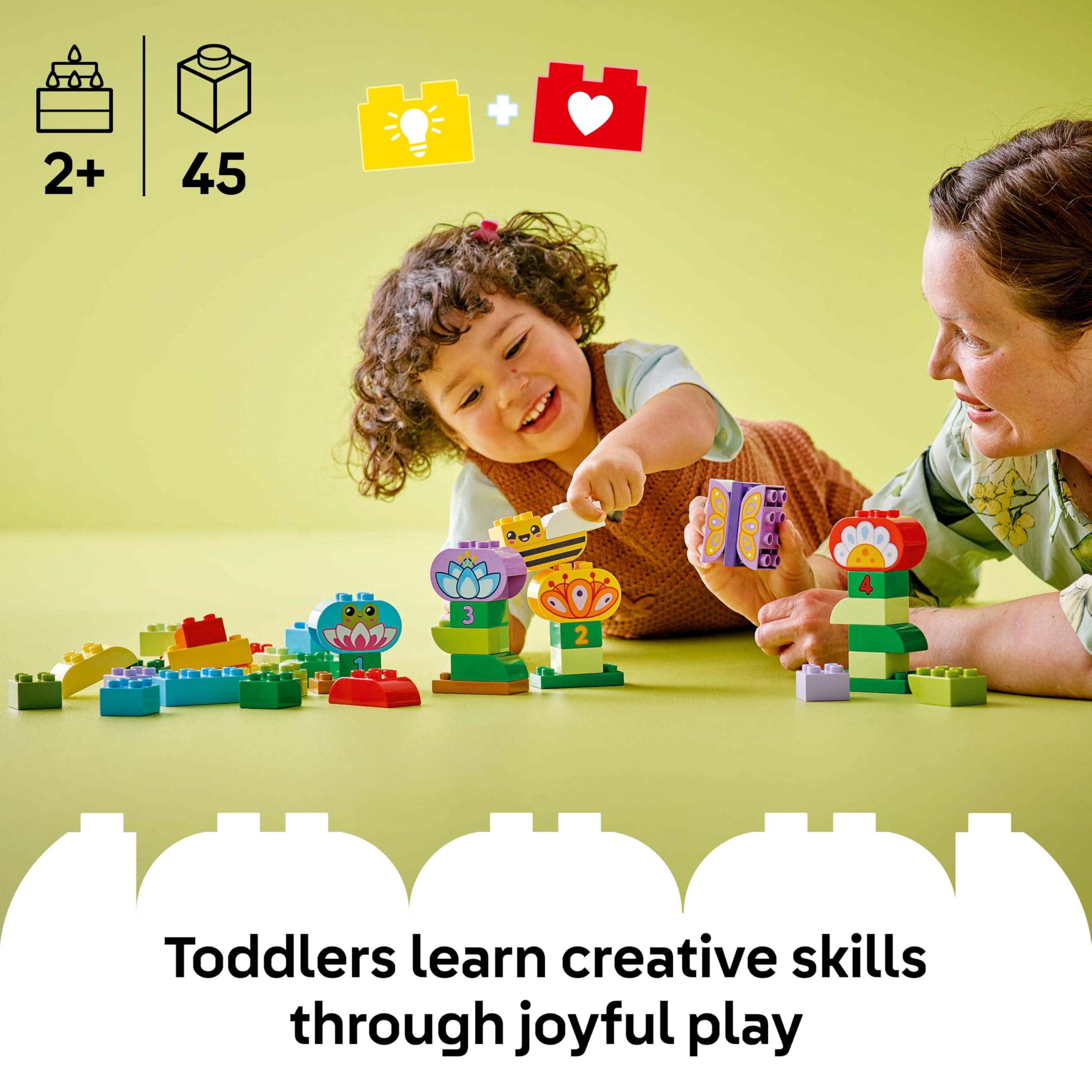 LEGO DUPLO Creative Garden & Flowers Stacking Toy 10444 - 45 Pieces | Ages 2+ | Multicolor 2