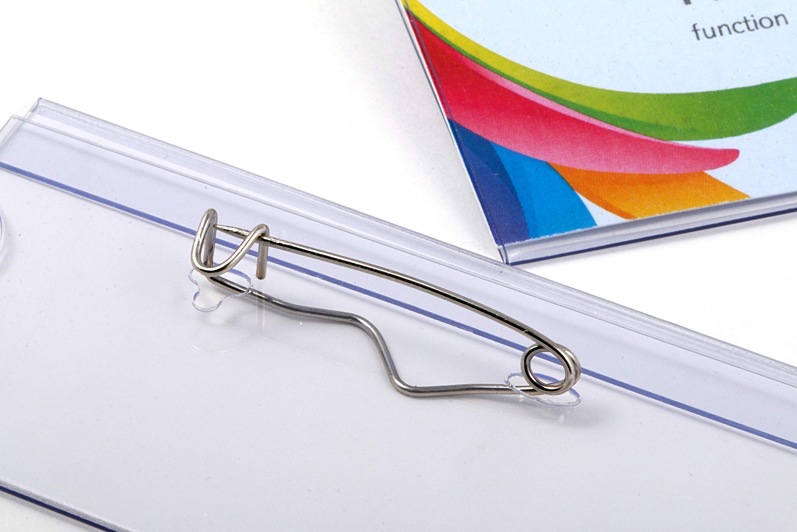 Europel Name Badge Holders - 75x40mm Horizontal ID Card Holder with Safety Pin | Pack of 24