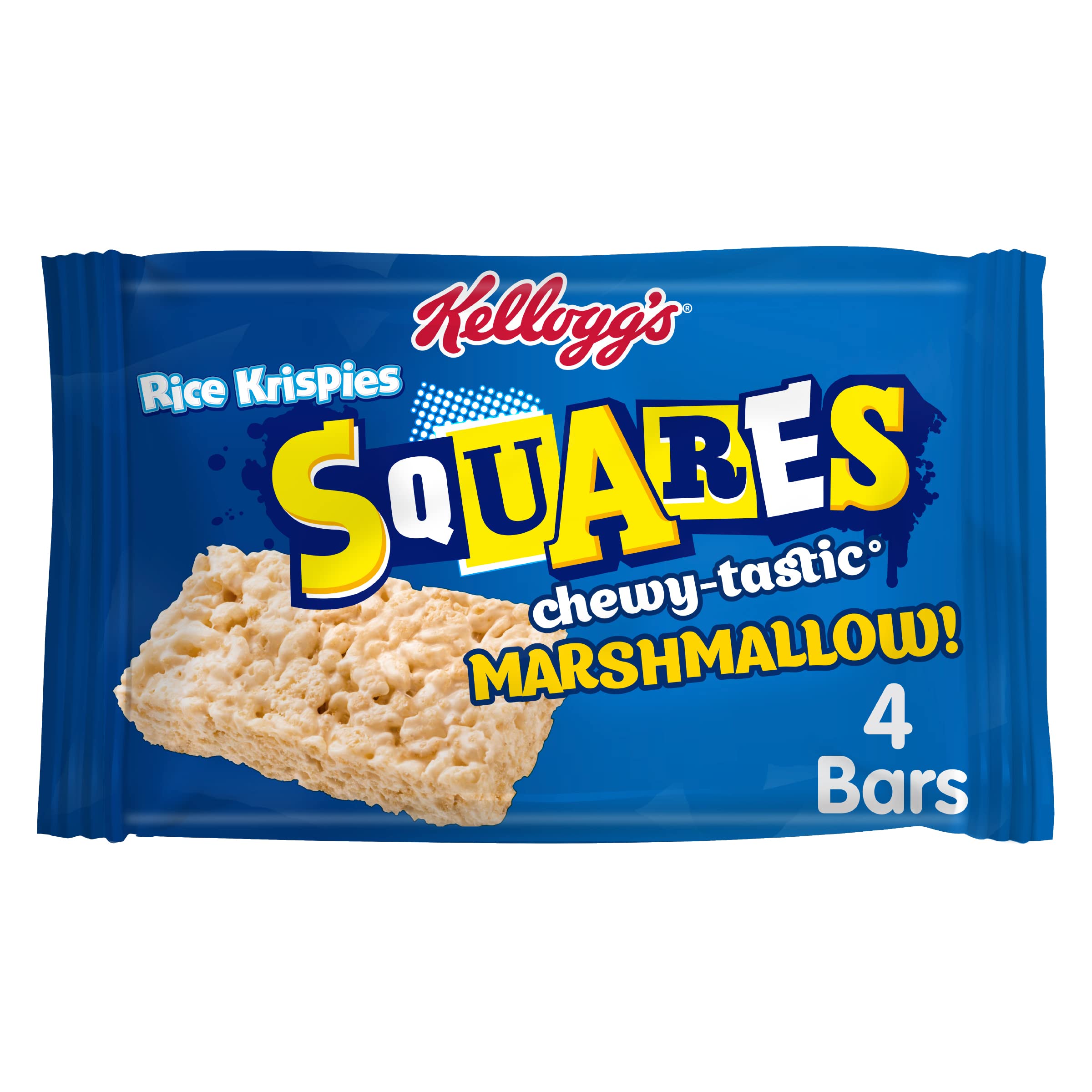 Kellogg's Rice Krispies Squares Marshmallow Snack Bars - Crispy Rice Cereal Treat | 4 x 28g Pack 1