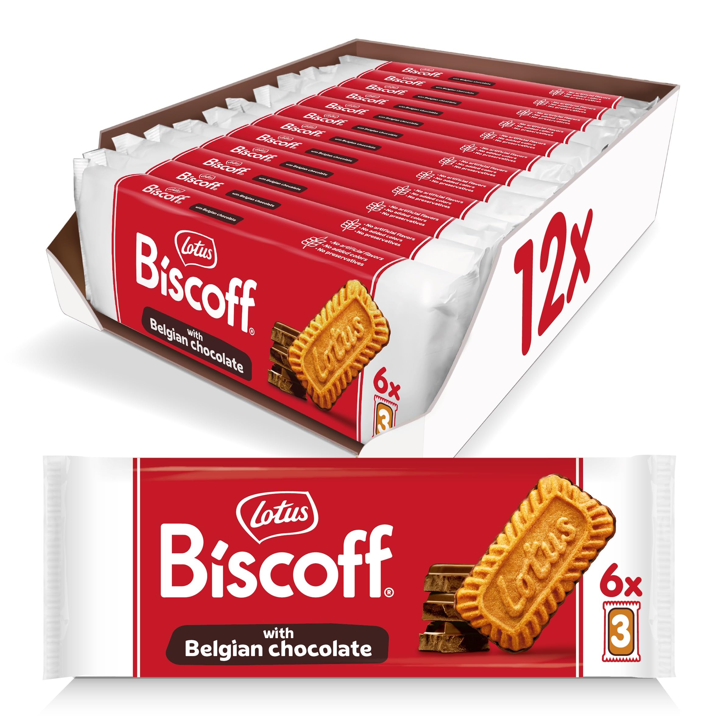 Biscoff Dark Chocolate Coated Caramelised Biscuits Multipack - 12 Packs of 18 | 216 Count