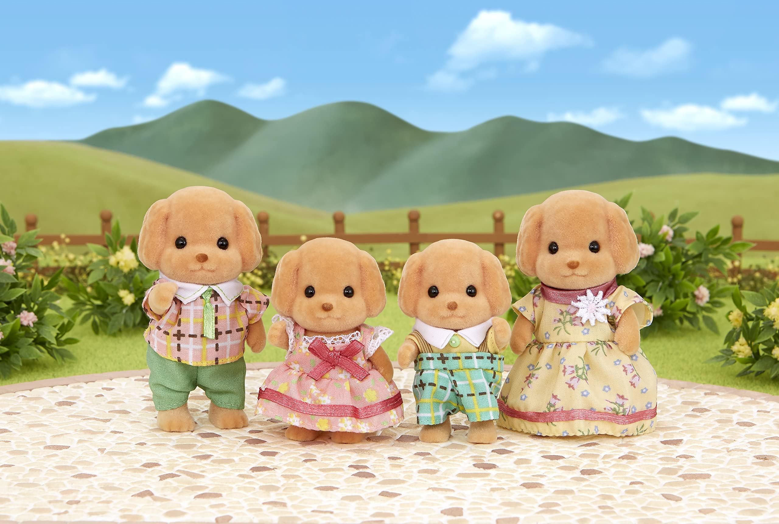 Sylvanian Families Toy Poodle Family - 4-Piece Playset with Story Book 9