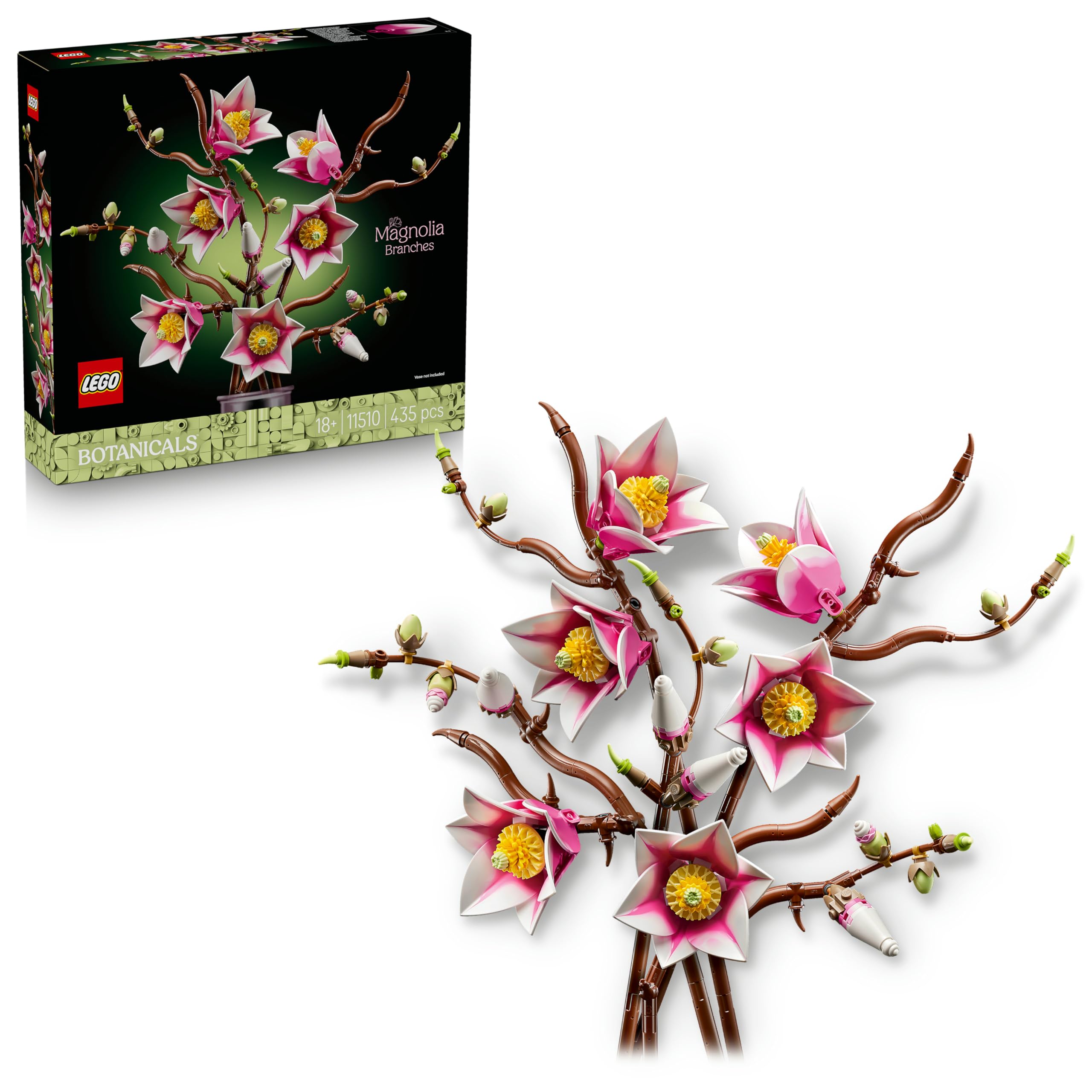 LEGO Botanicals Magnolia Branches Building Set for Adults | 5 Branches | Model 11510