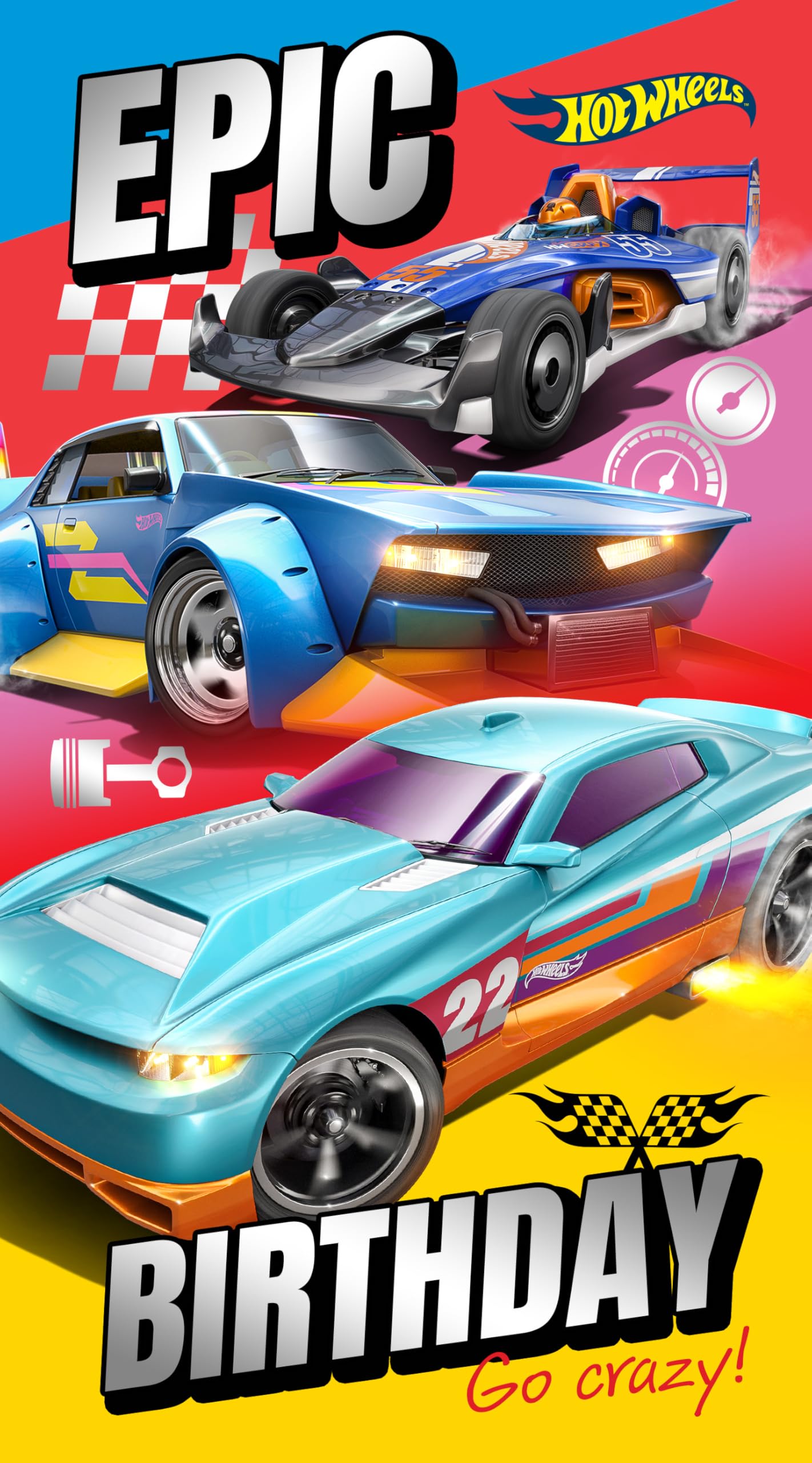 Danilo Promotions LTD Hot Wheels Birthday Cards - Set of 10 | Standard Size 22.86cm x 12.7cm 1