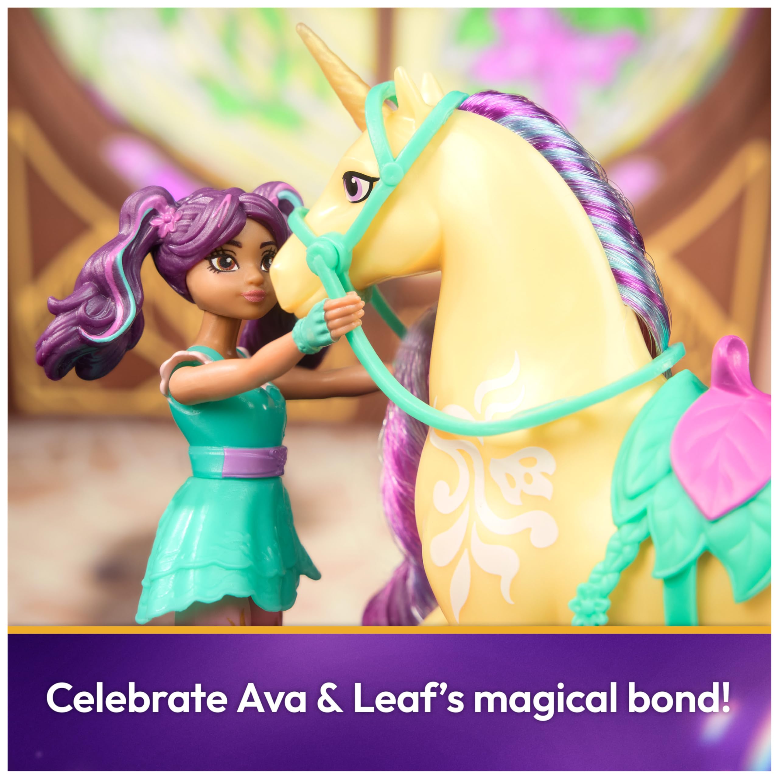 Unicorn Academy Ava & Leaf Doll Set with 2 Riding Accessories and Hair Styling Tool | Ages 4+ 4
